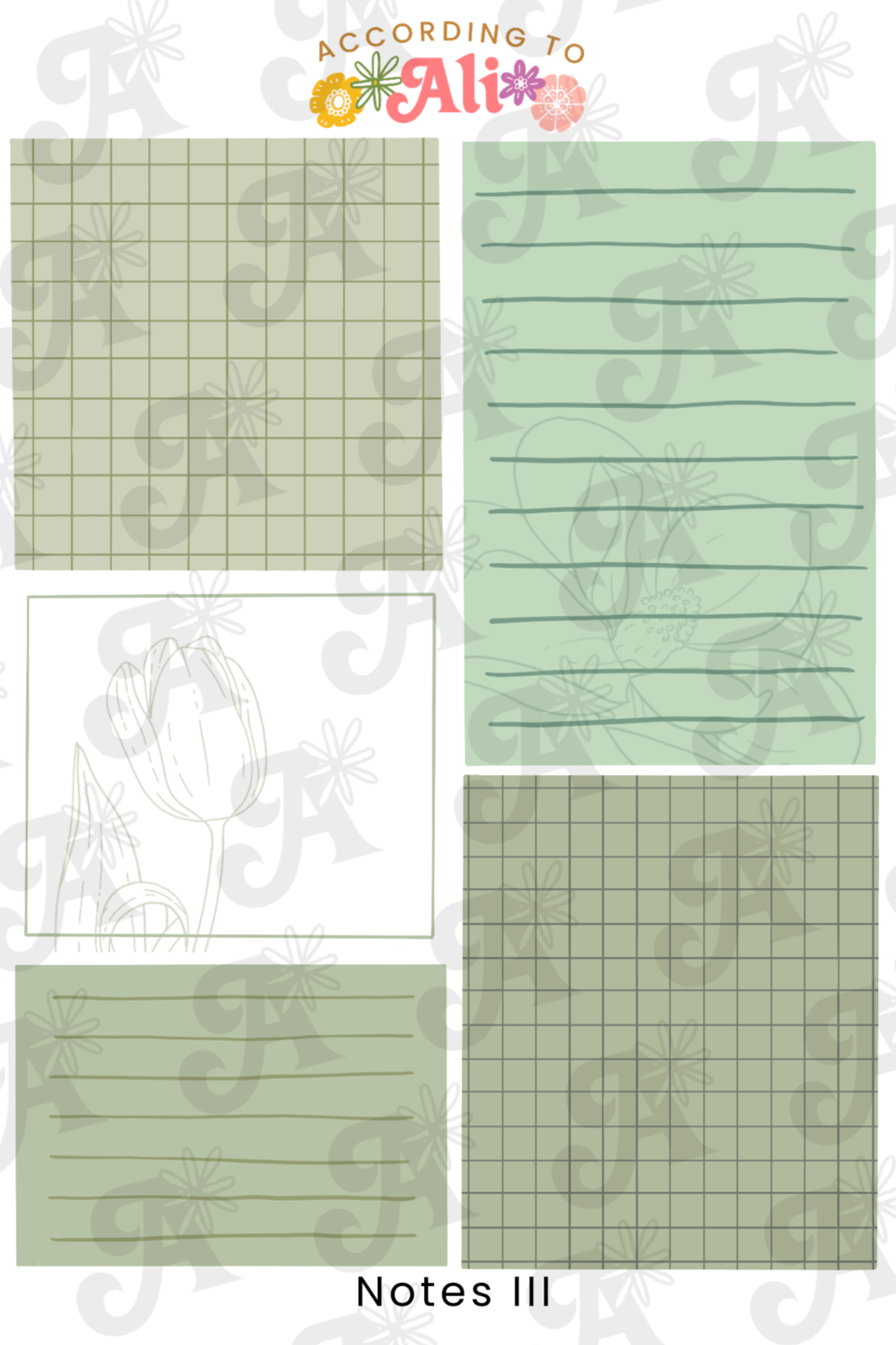 Notes III Sticker Sheet – according to ali