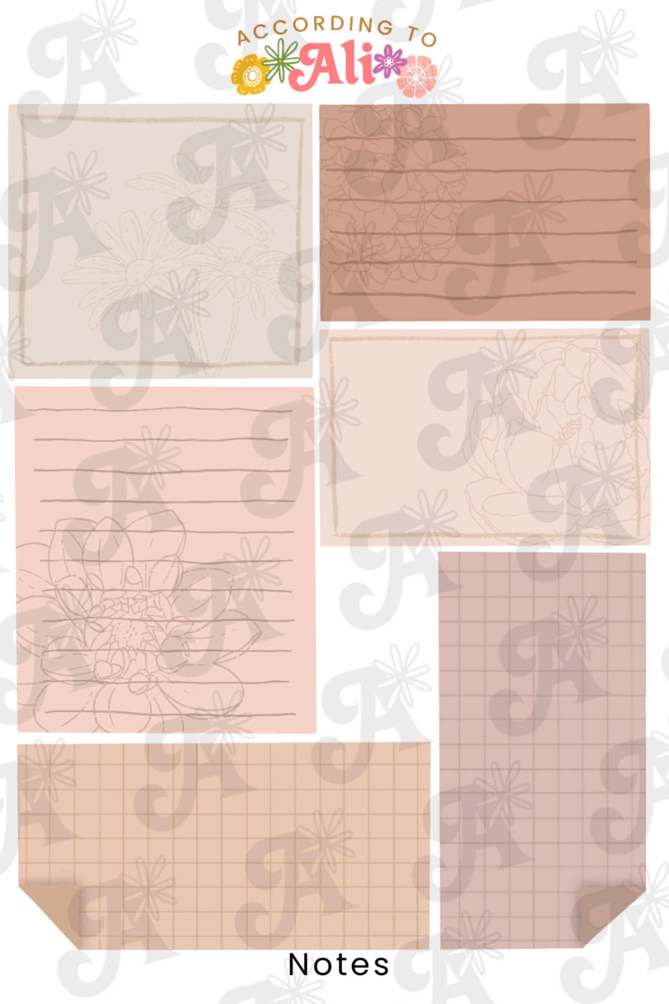 Notes Sticker Sheet – according to ali