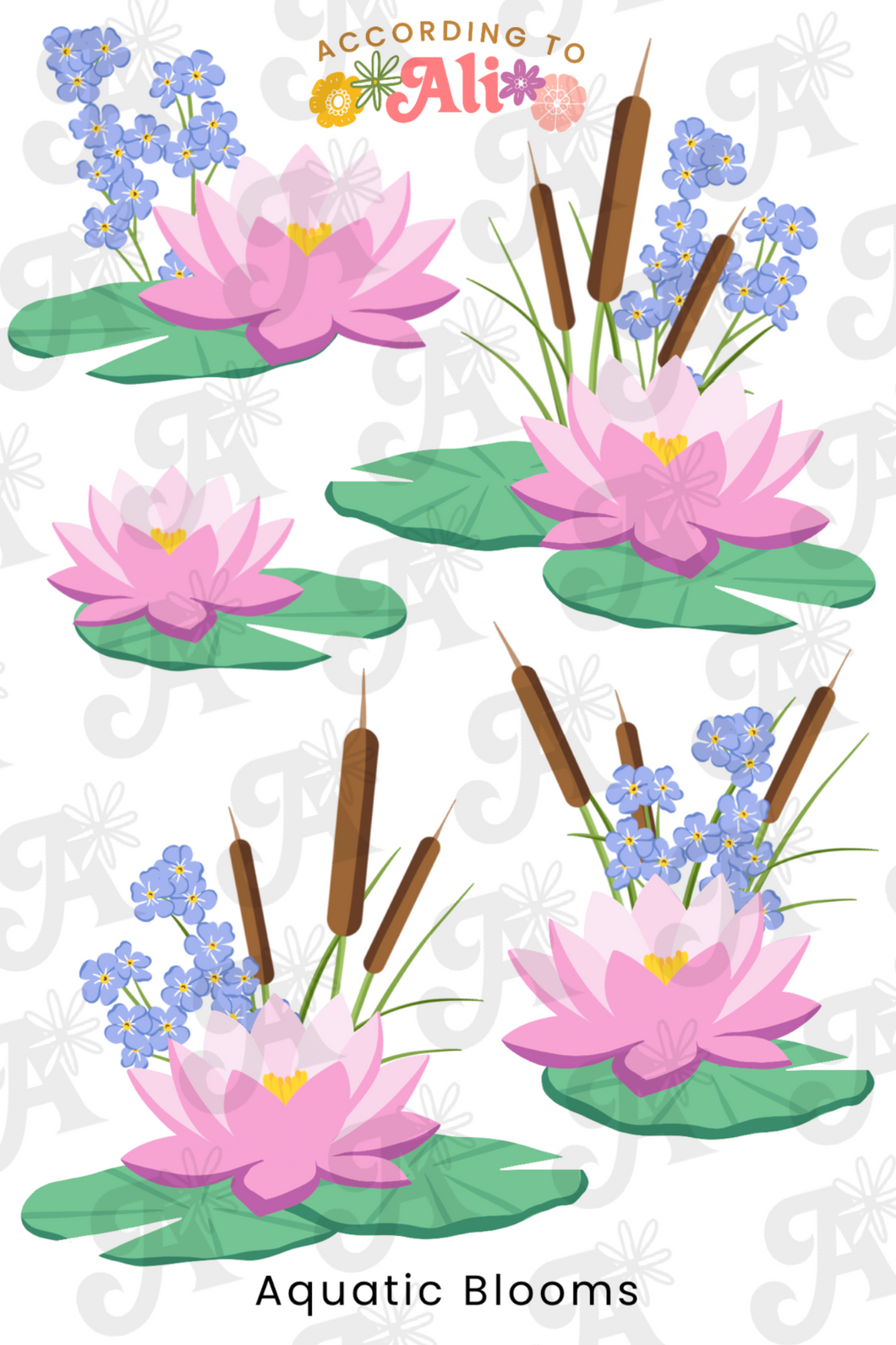 Aquatic Blooms Sticker Sheet