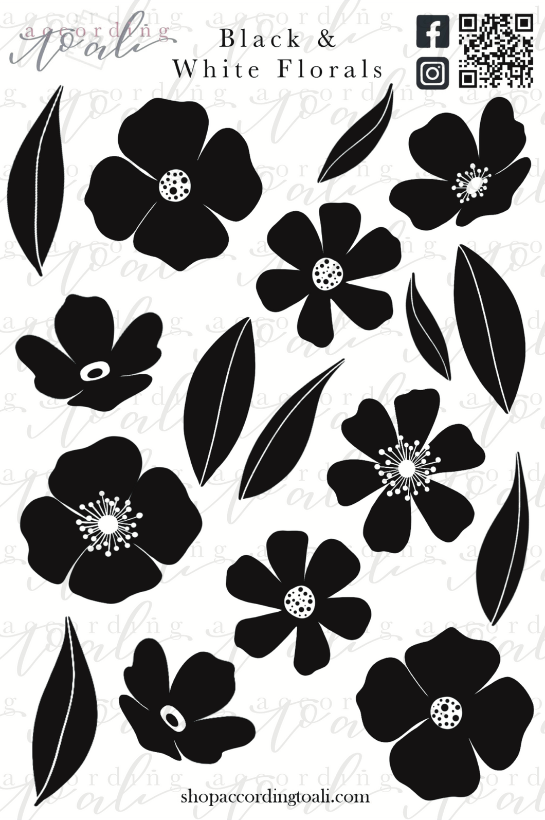 Black & White Florals