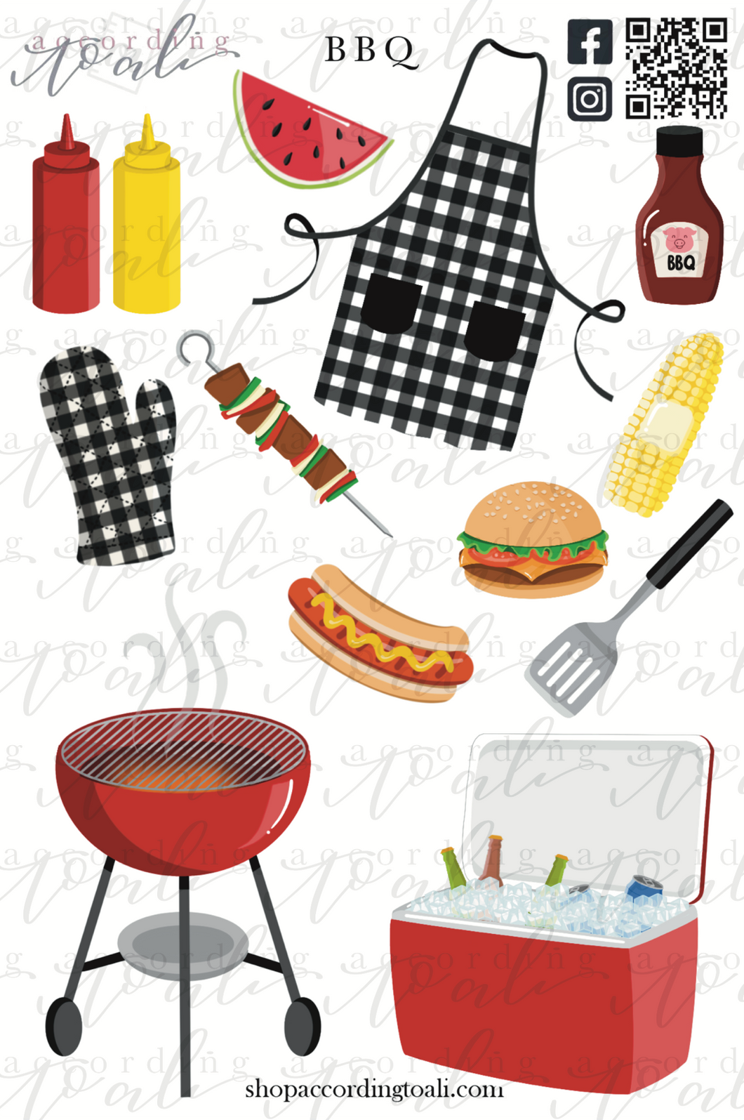 BBQ Sticker Sheet