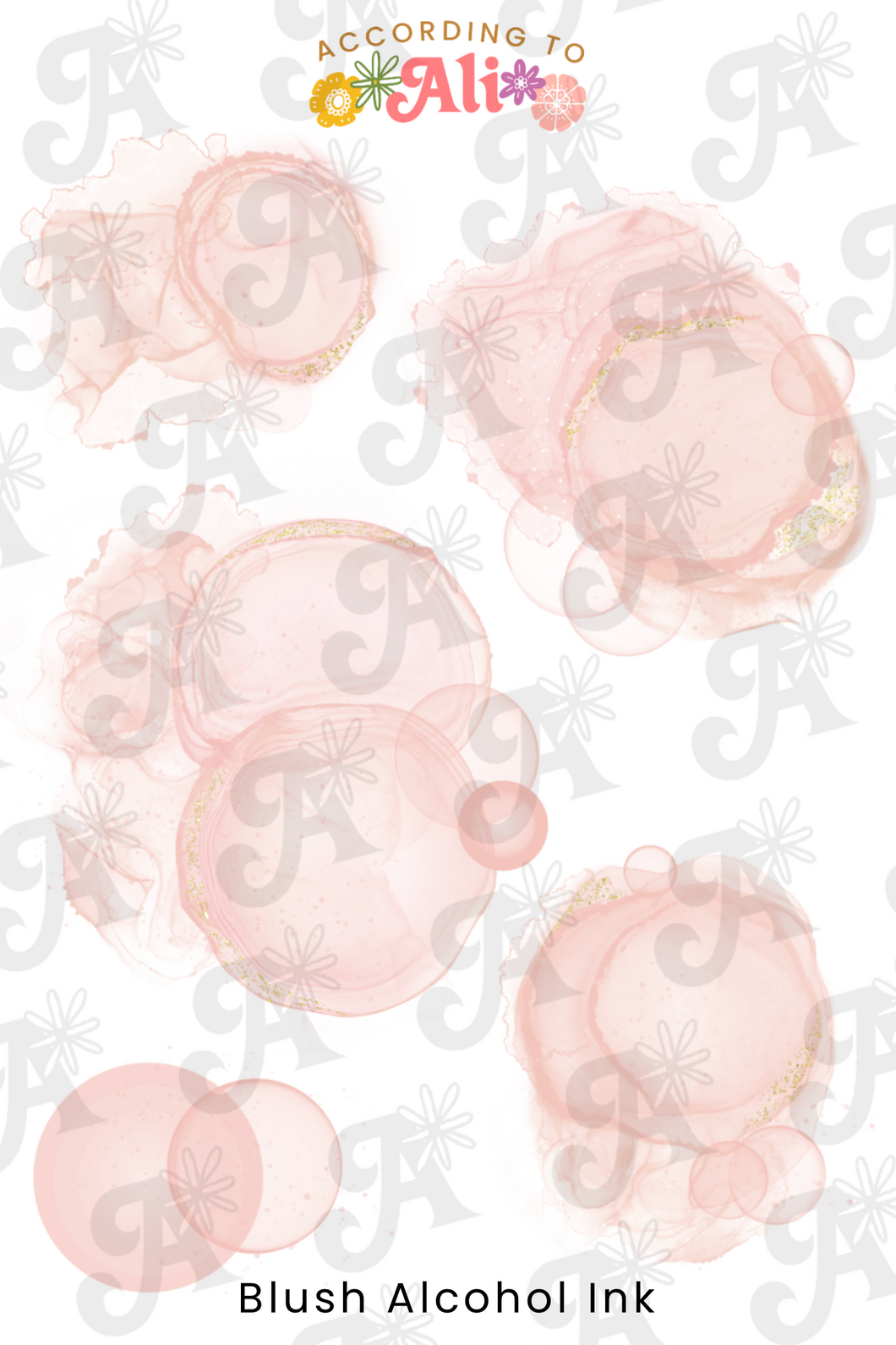 Blush Alcohol Ink Sticker Sheet