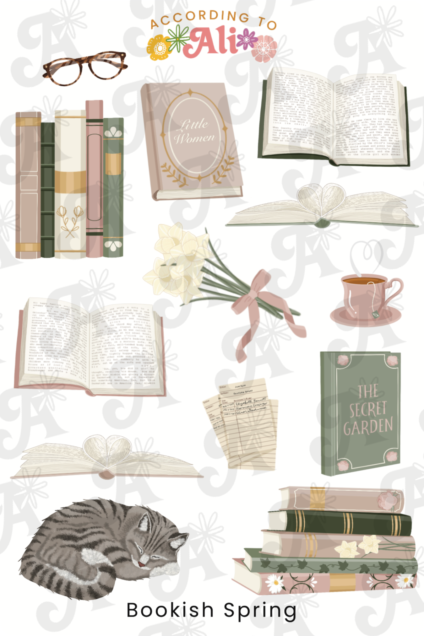 Bookish Spring Sticker Sheet – according to ali