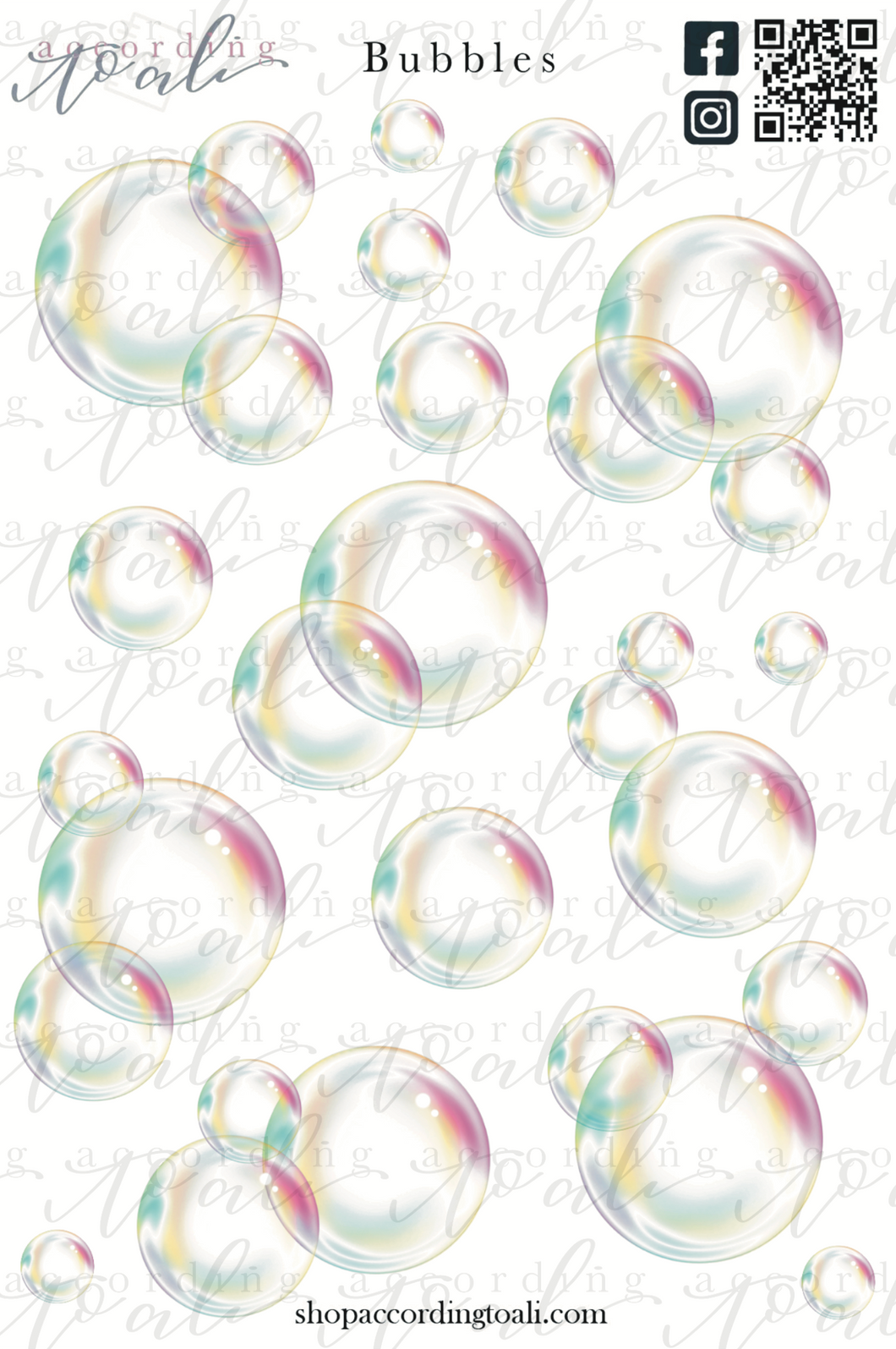 Bubbles Sticker Sheet