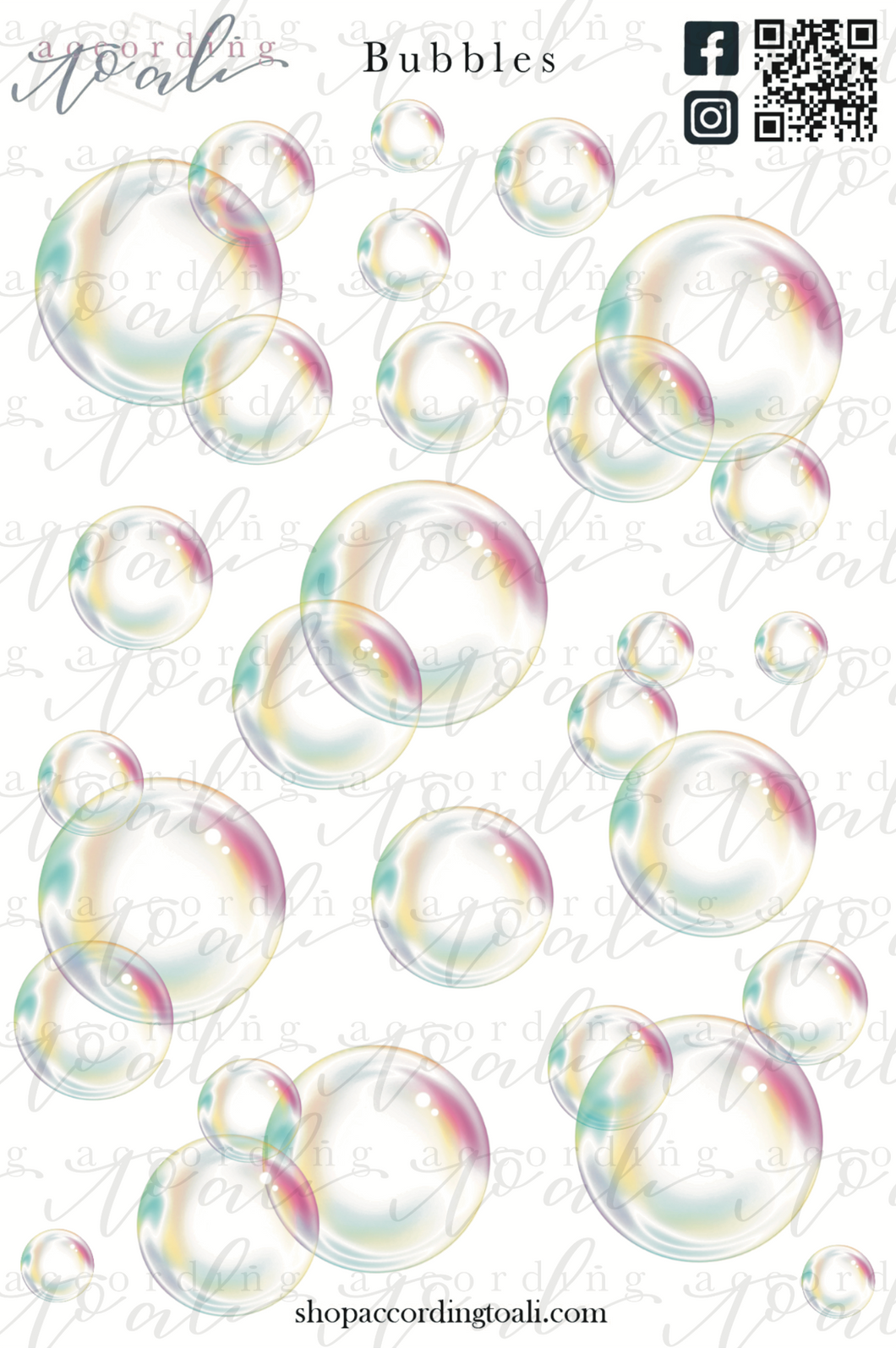 Bubbles Sticker Sheet – according to ali