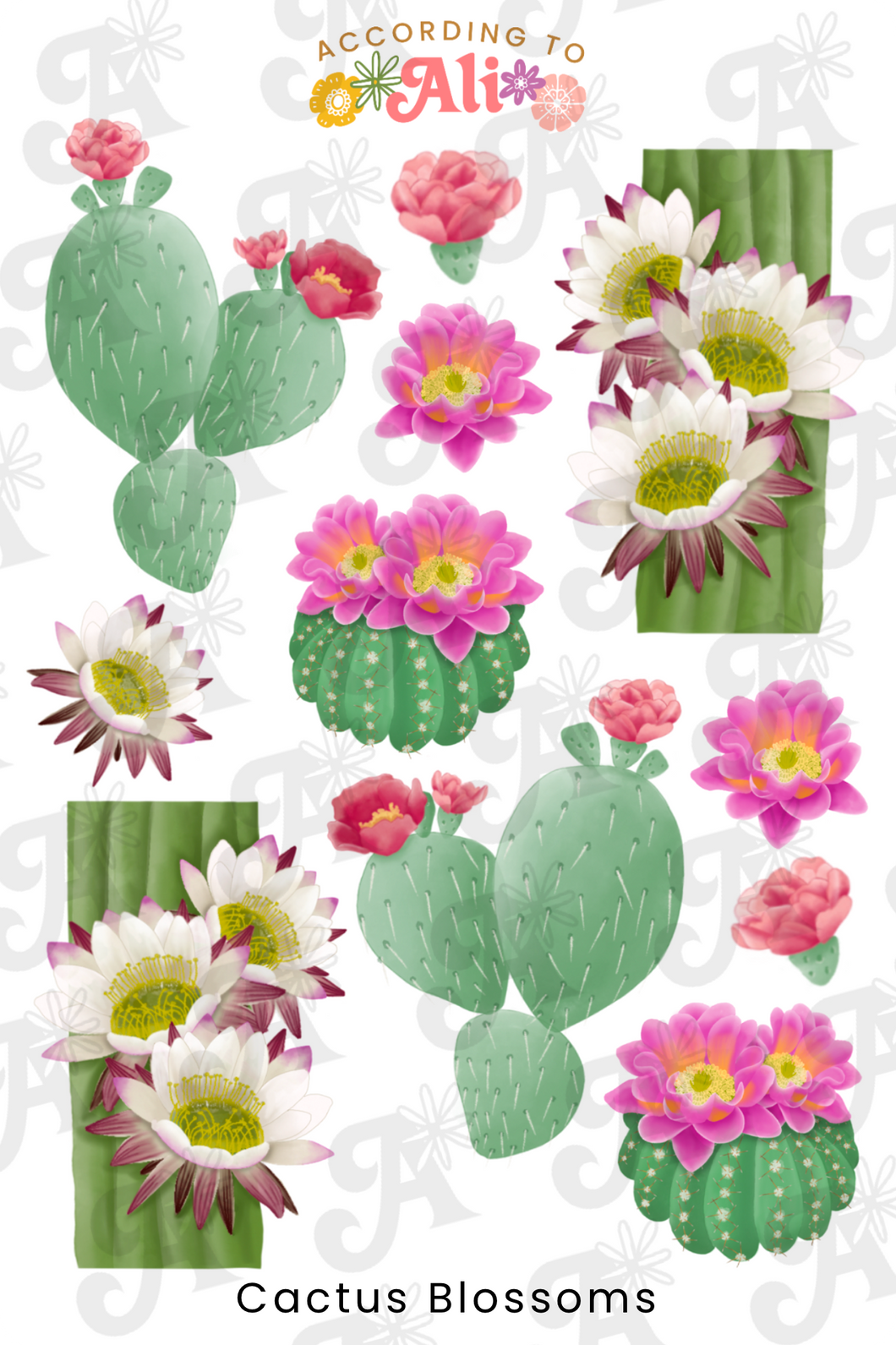 Cactus Blossoms Sticker Sheet