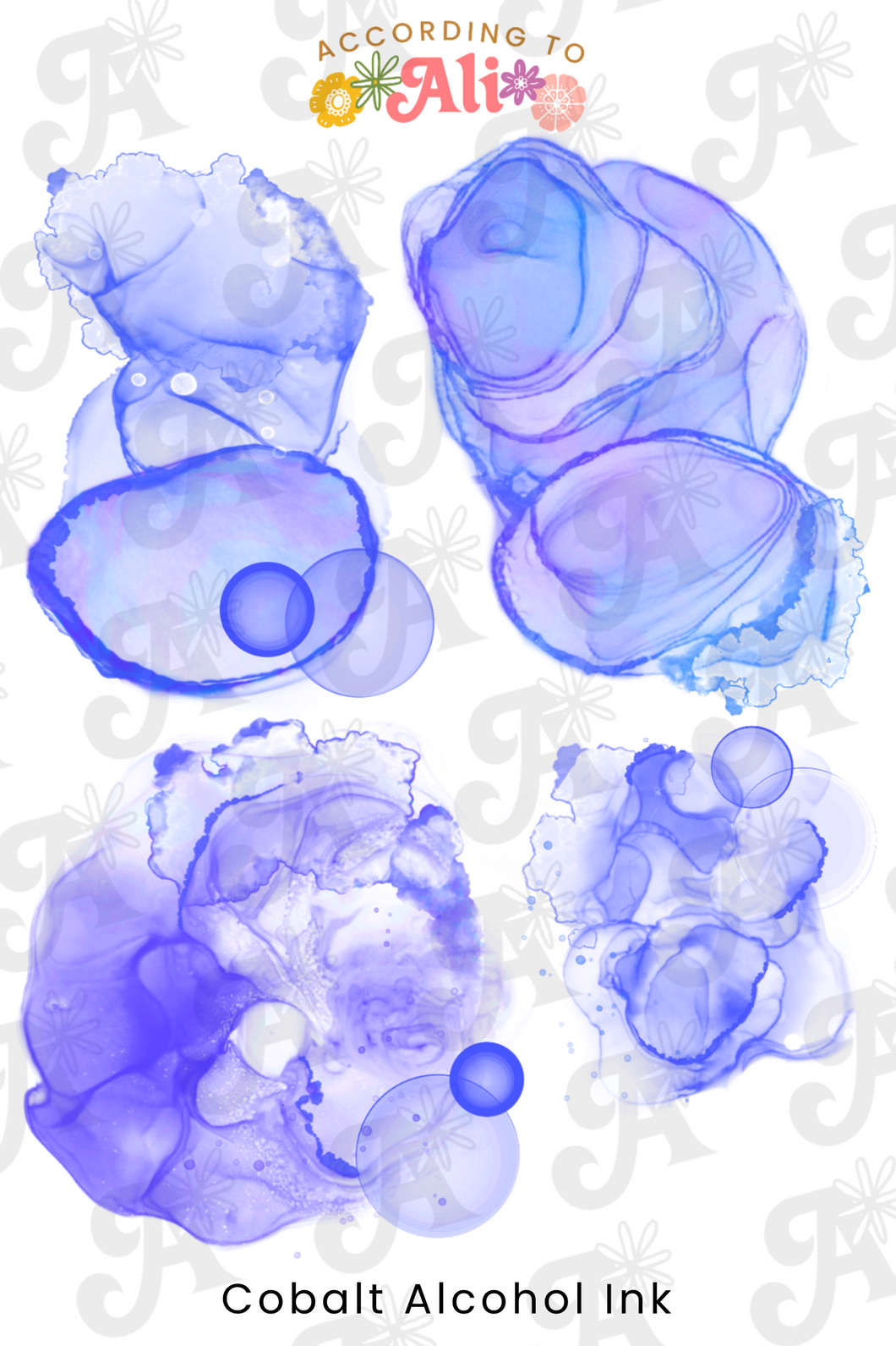 Cobalt Alcohol Ink Sticker Sheet