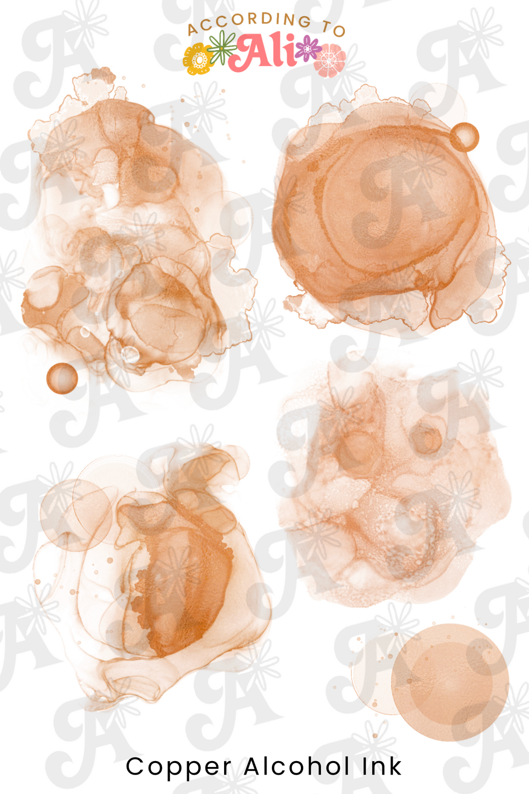 Copper Alcohol Ink Sticker Sheet