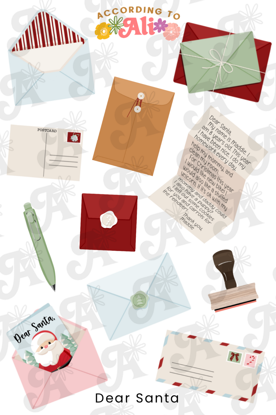 Dear Santa Sticker Sheet