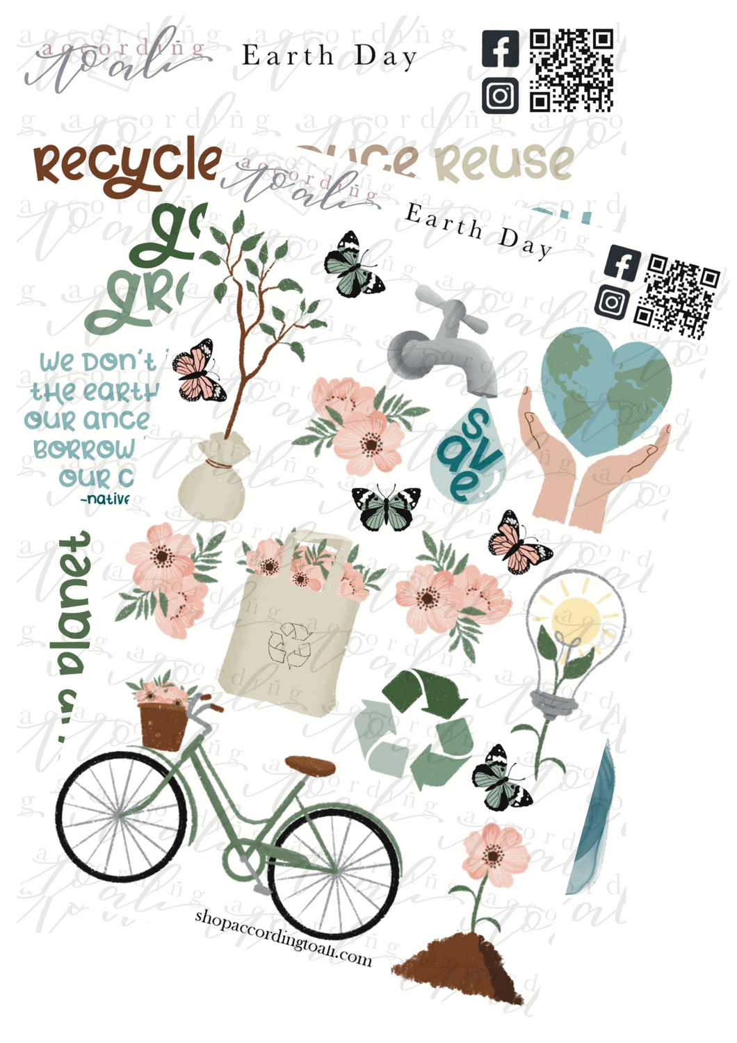 Earth Day Sticker Sheet Set