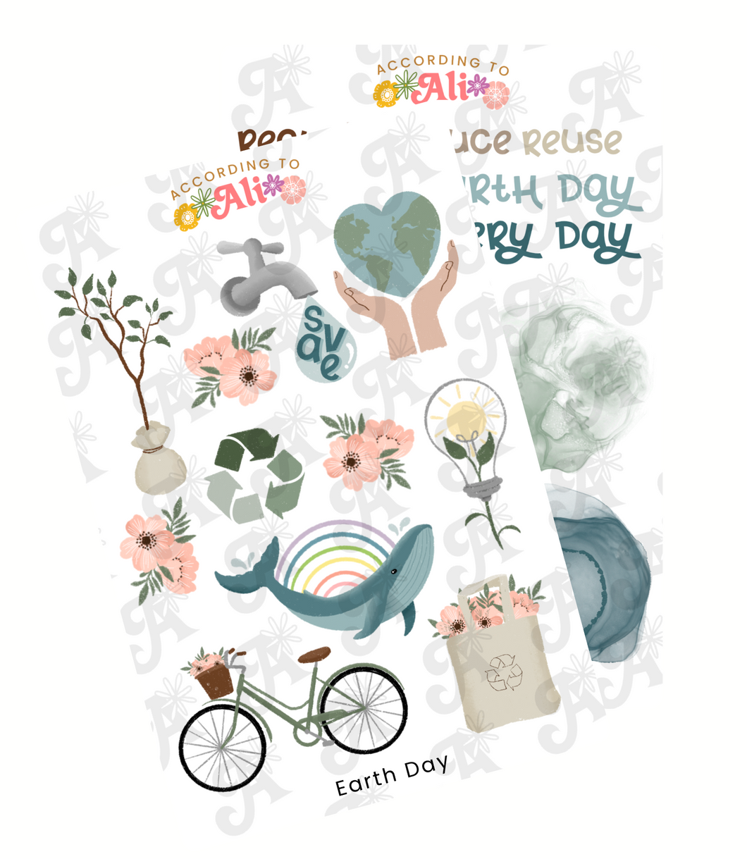 Earth Day Sticker Sheet Set