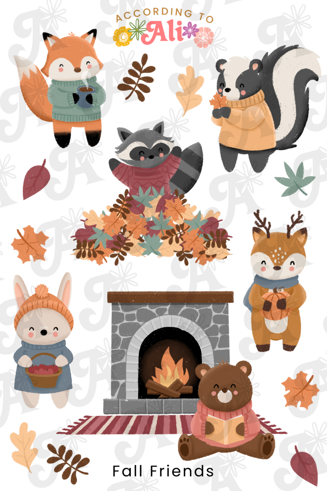Fall Friends Sticker Sheet Set