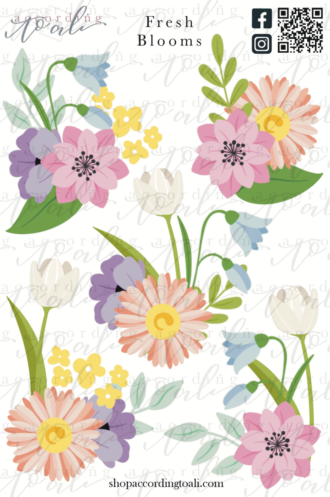 Fresh Blooms Sticker Sheet