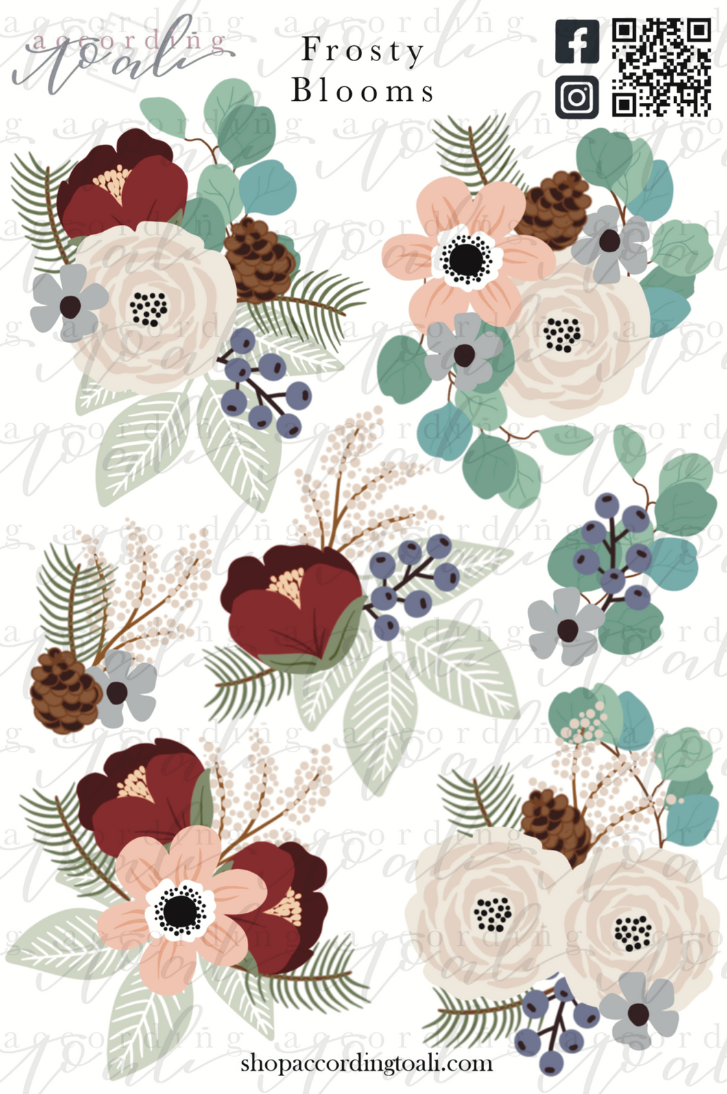Frosty Blooms Sticker Sheet