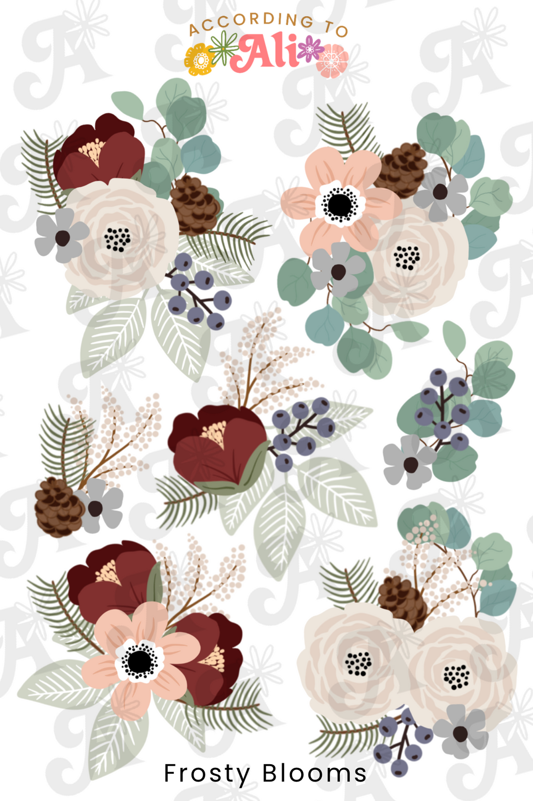 Frosty Blooms Sticker Sheet