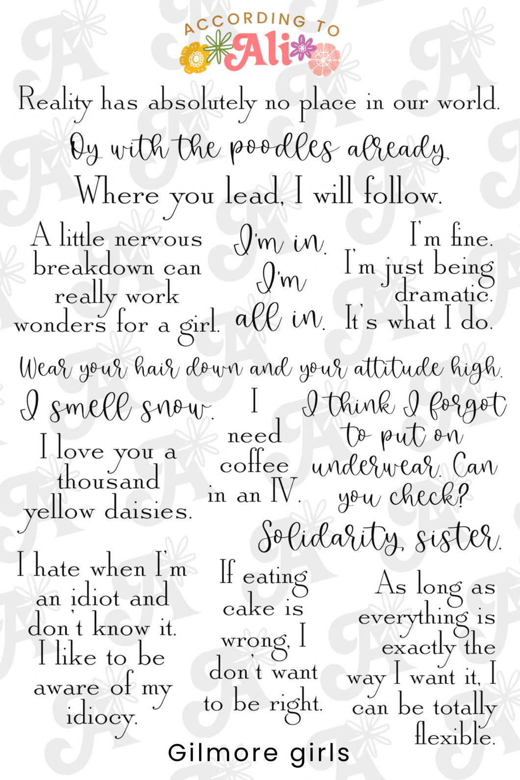 Gilmore Girls Quotes Sticker Sheet