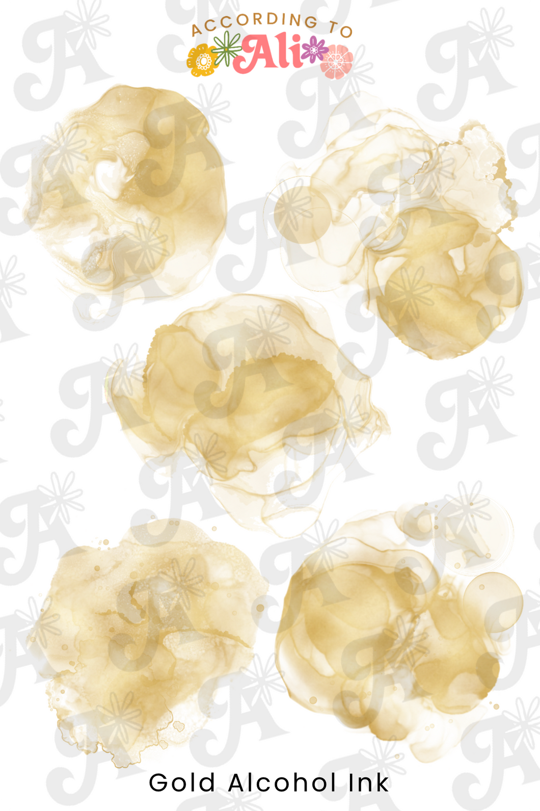 Gold Alcohol Ink Sticker Sheet