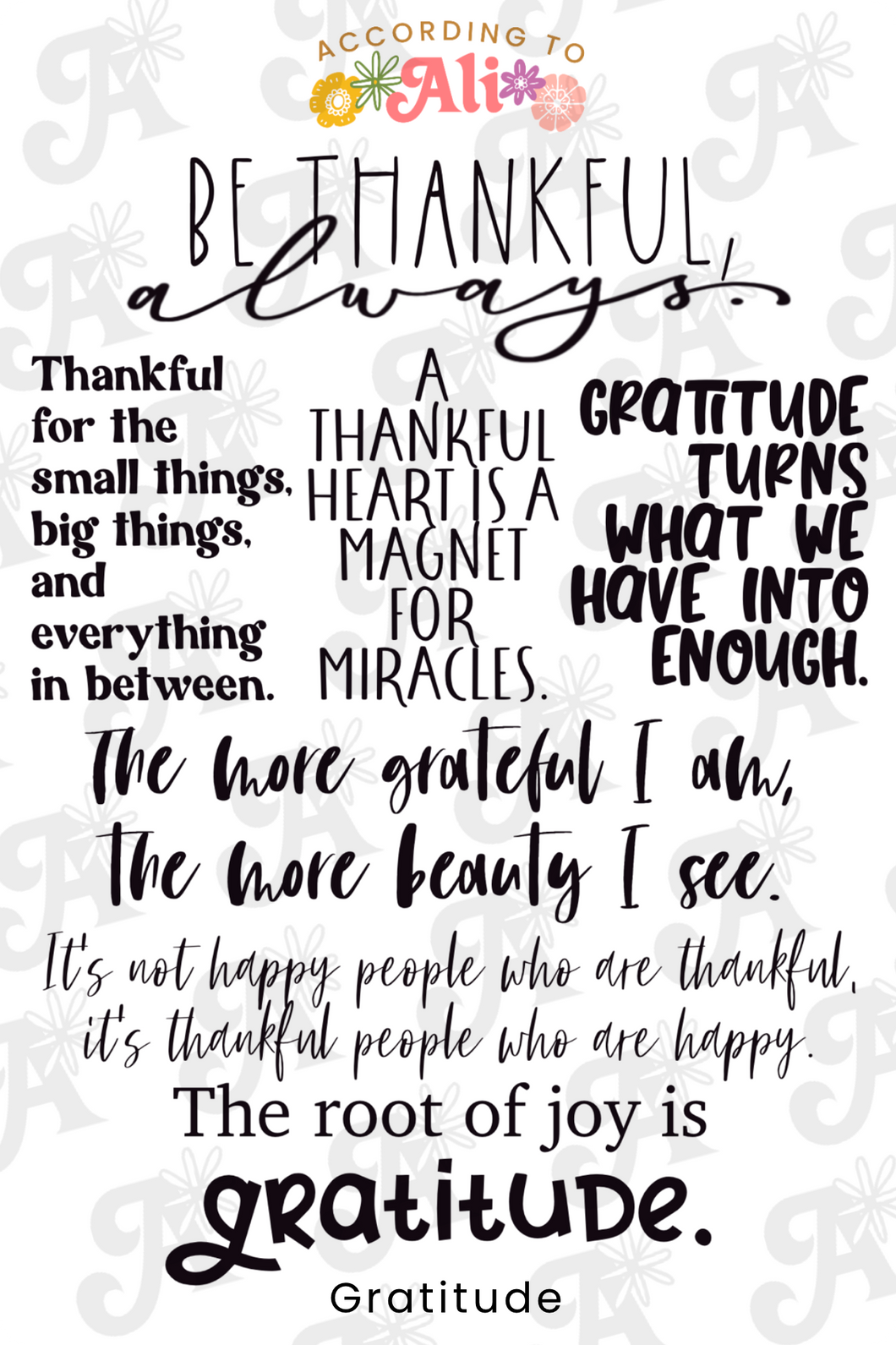 Gratitude Sticker Sheet