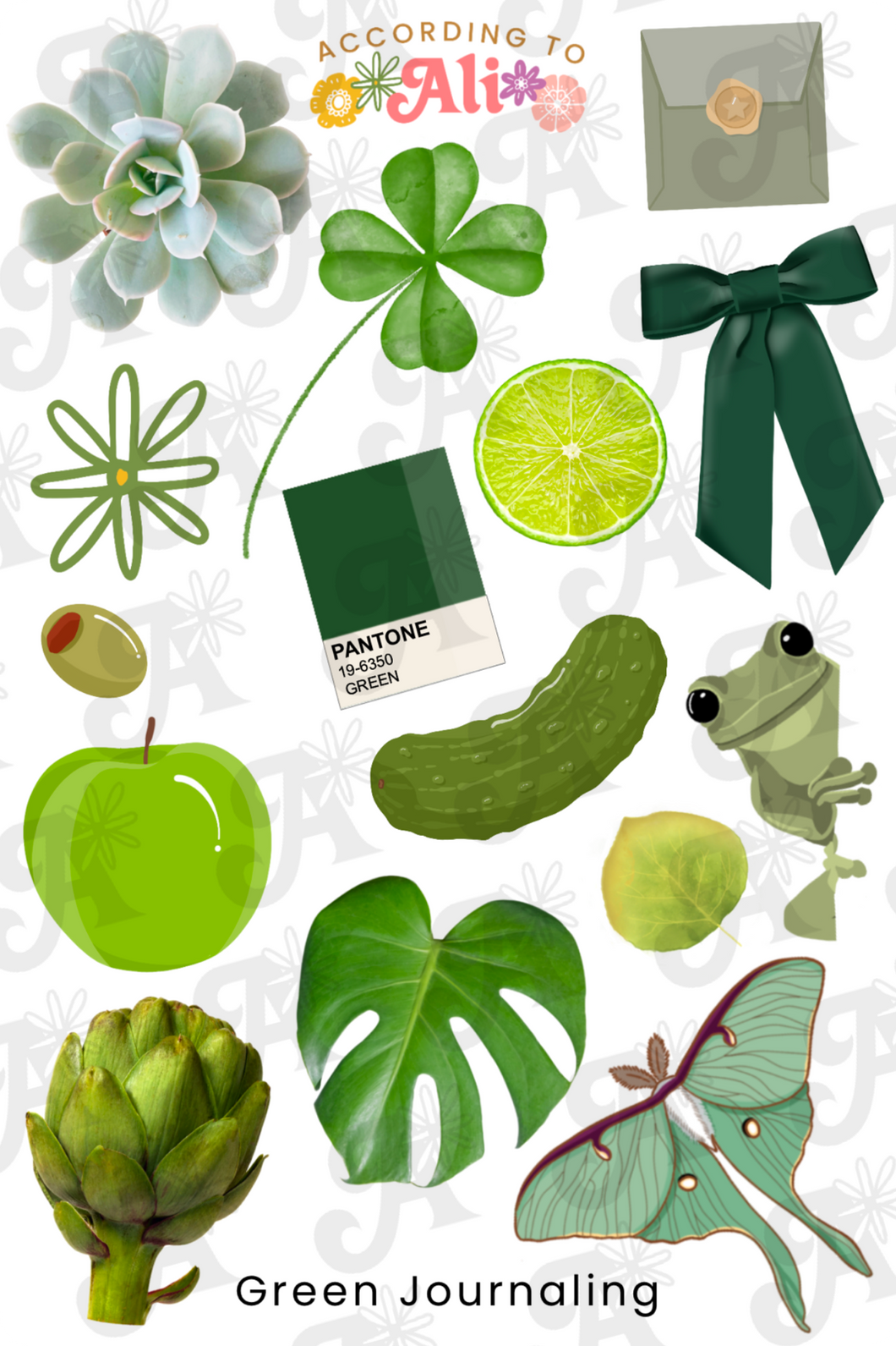 Green Journaling Sticker Sheet