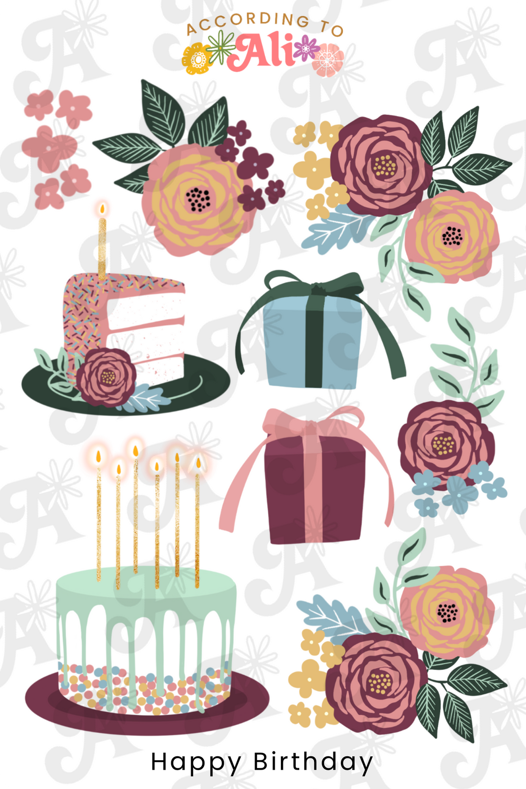 Happy Birthday Sticker Sheet