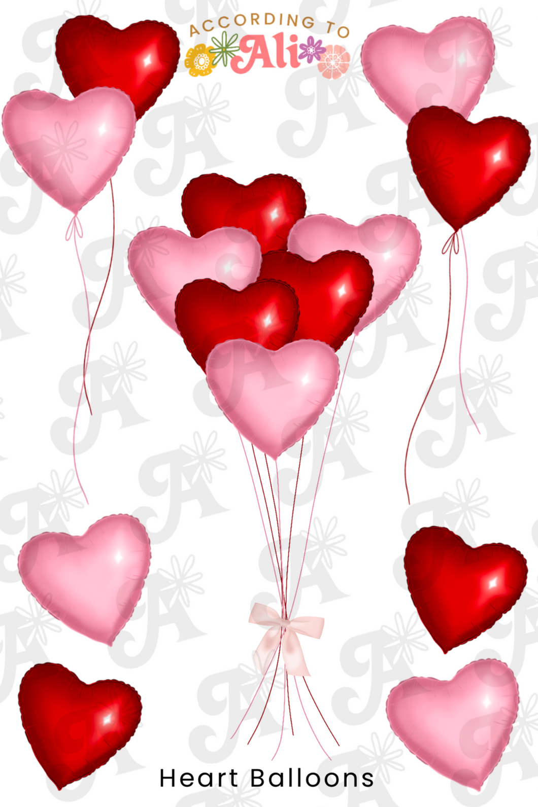 Heart Balloons Sticker Sheet