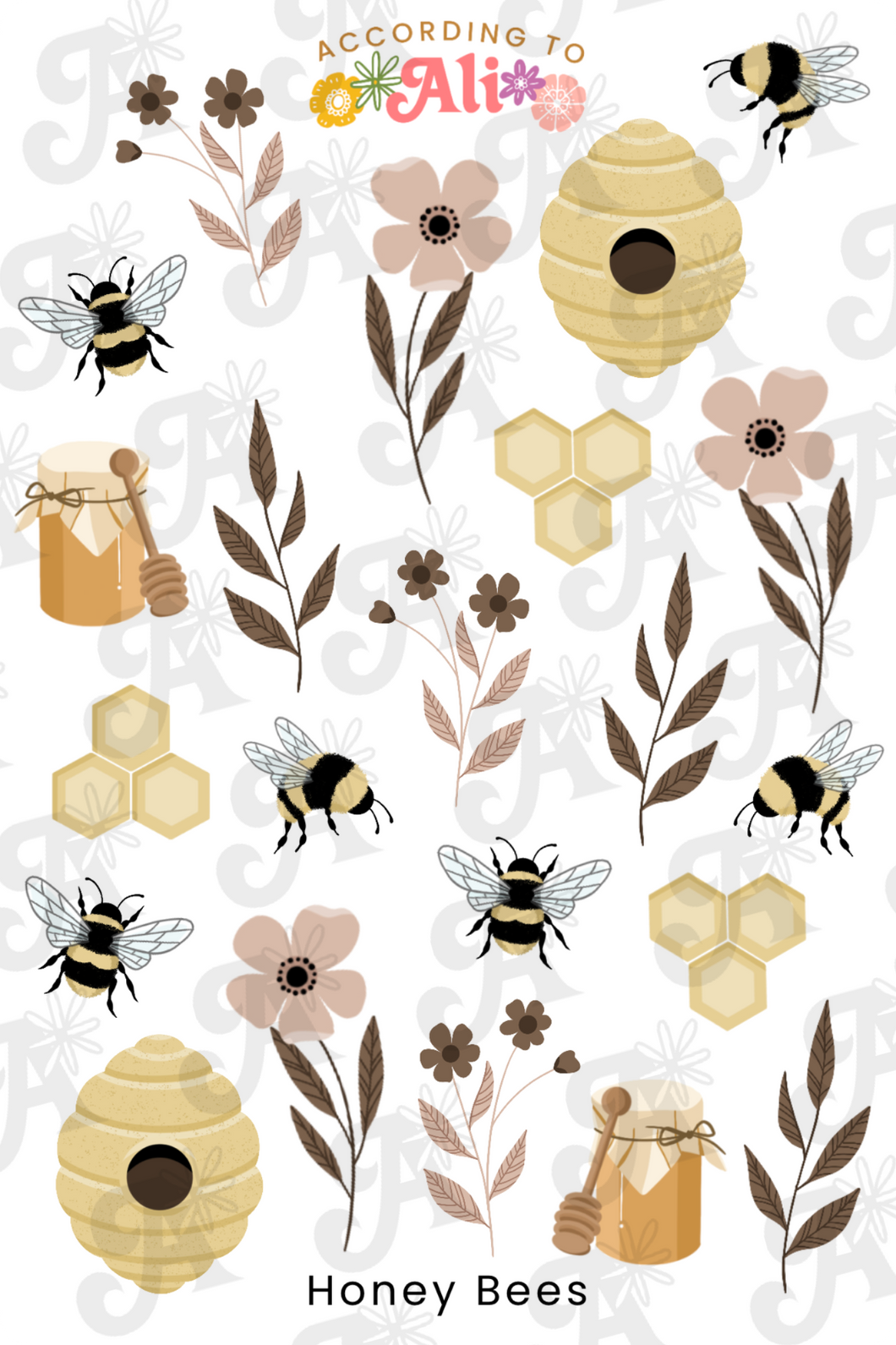 Honey Bees Sticker Sheet