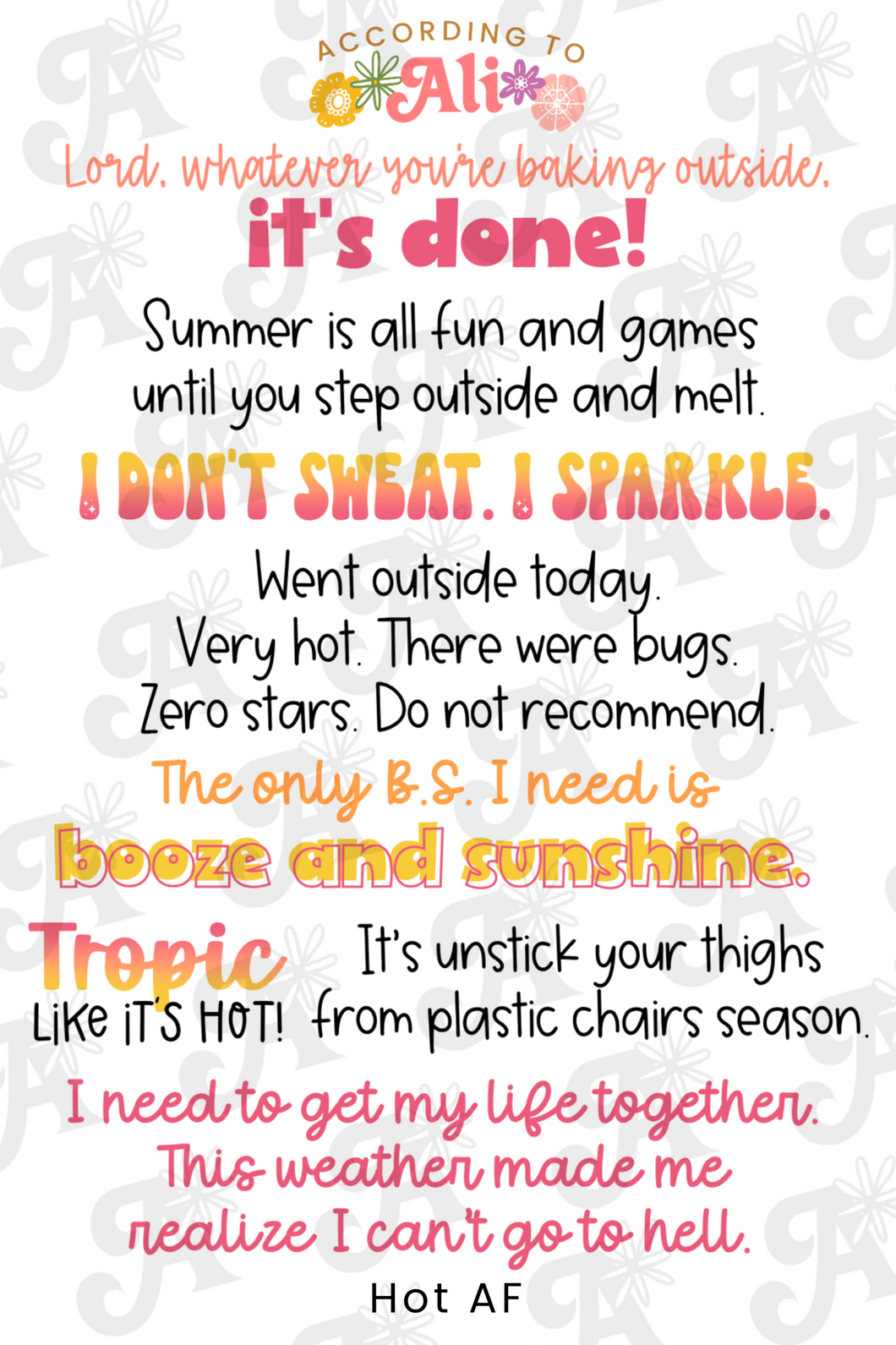 Hot AF Quotes Sticker Sheet