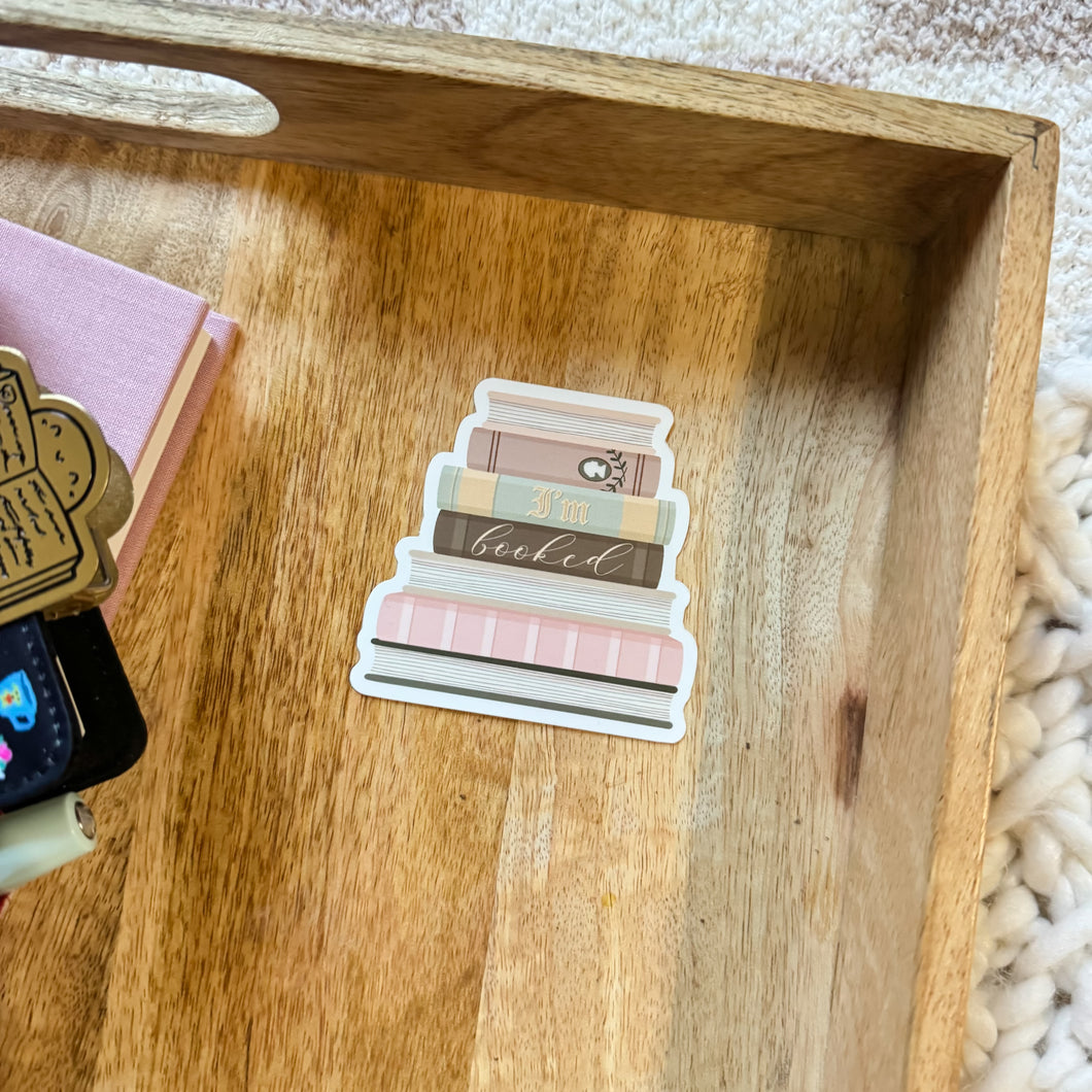 Book Stack Waterproof Vinyl Sticker