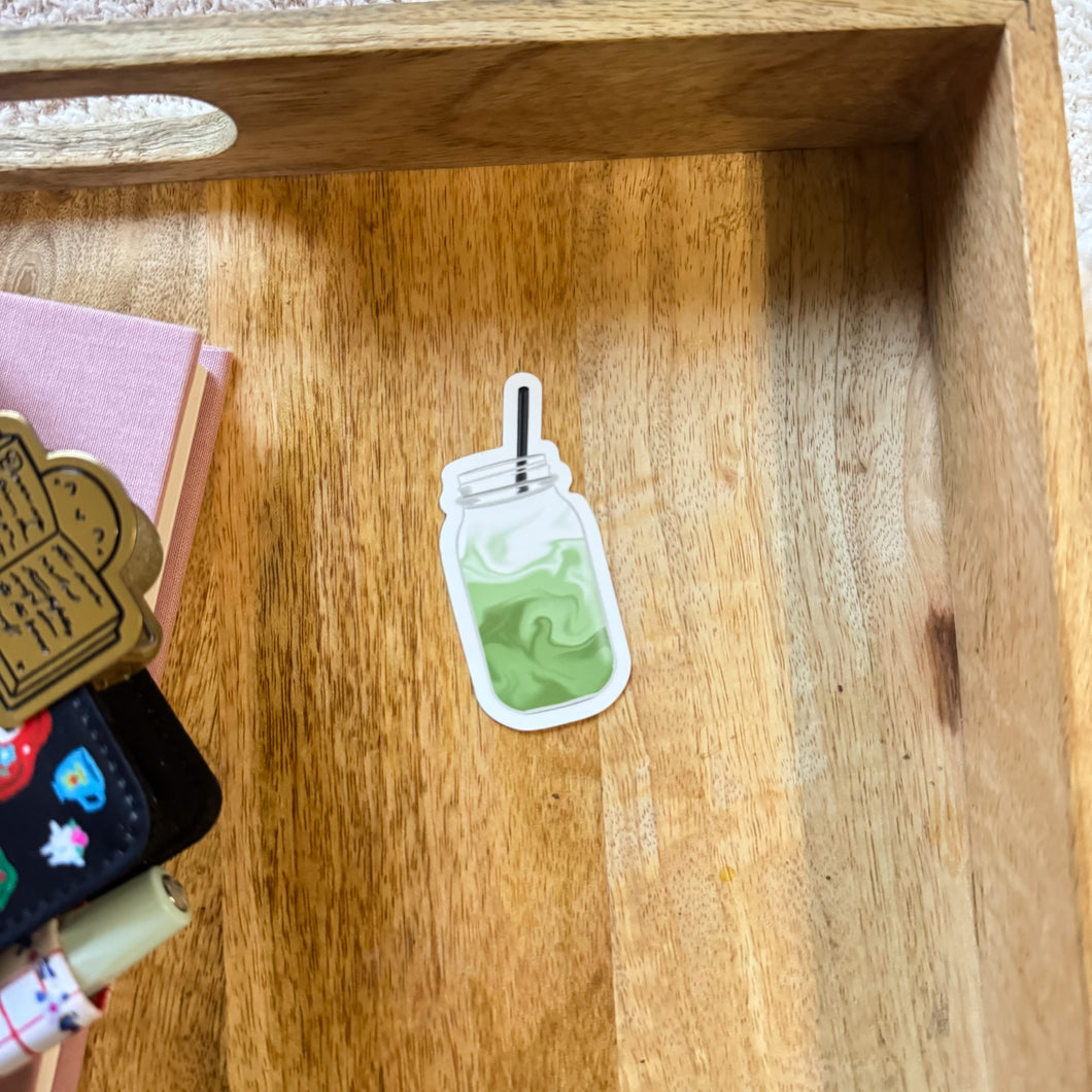 *FLAWED* Iced Matcha Waterproof Vinyl Sticker