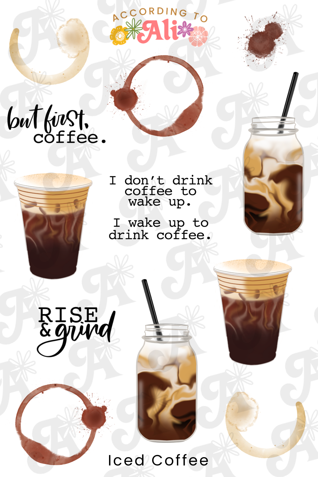 Ice Coffee Sticker Sheet – according to ali