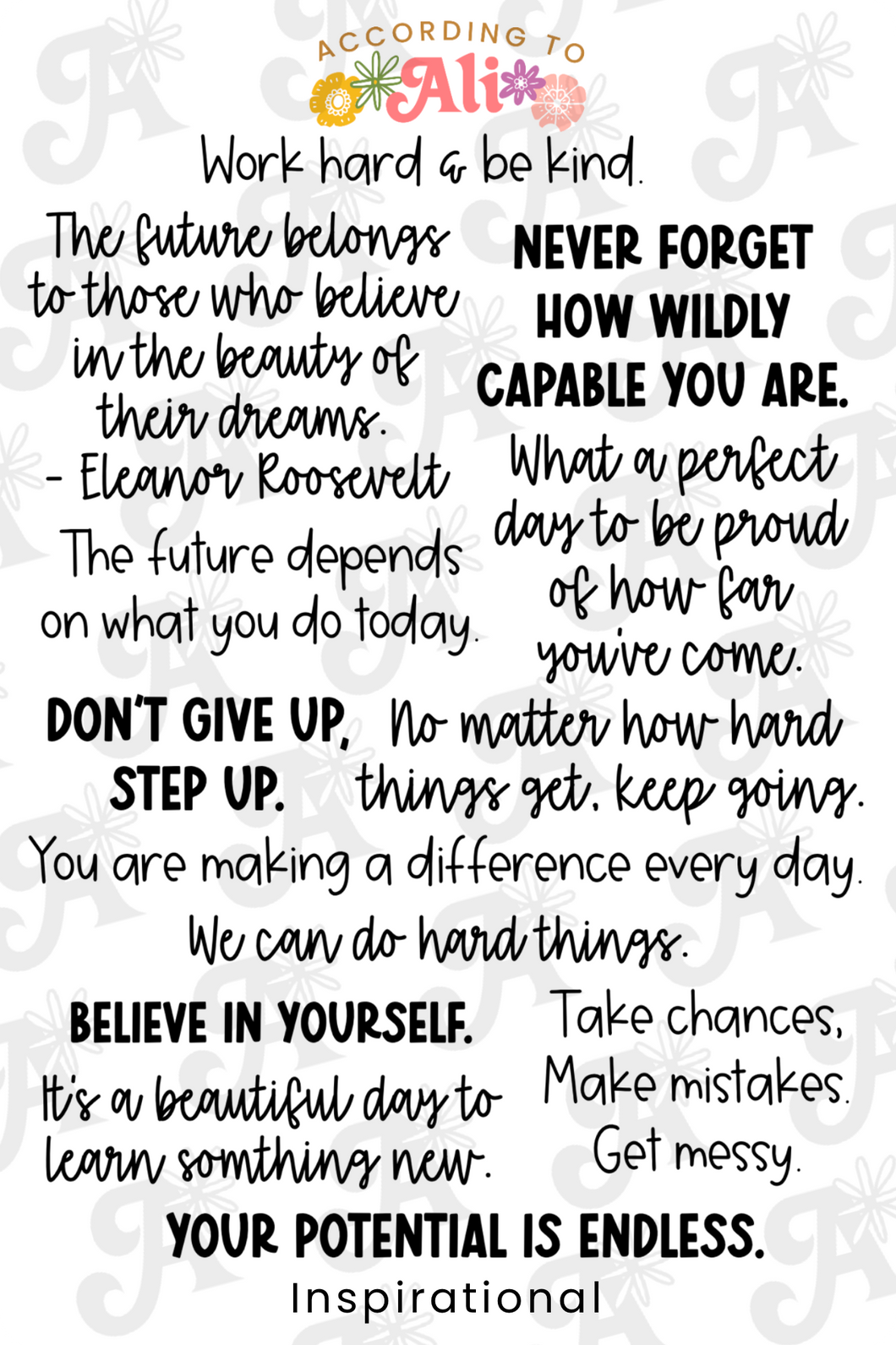 Inspirational Sticker Sheet