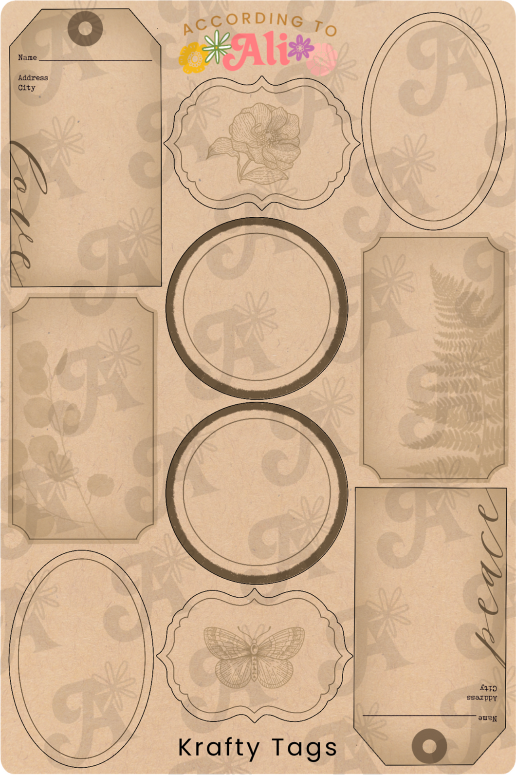 Krafty Tags Sticker Sheet