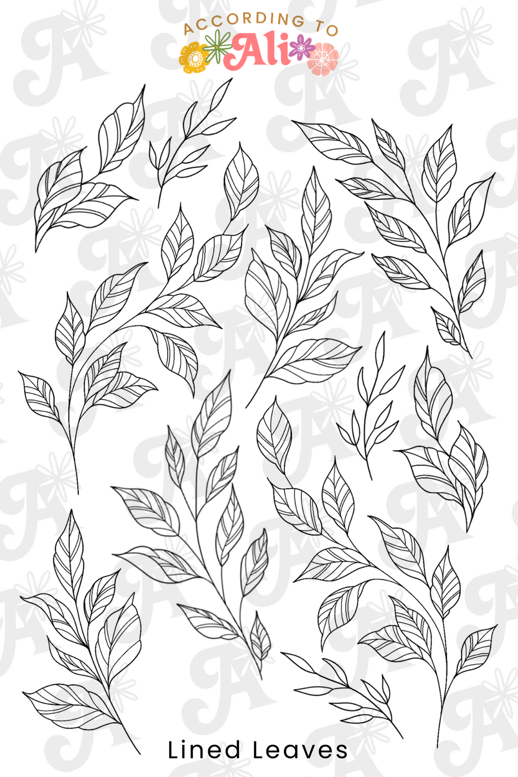 Lined Leaves Sticker Sheet