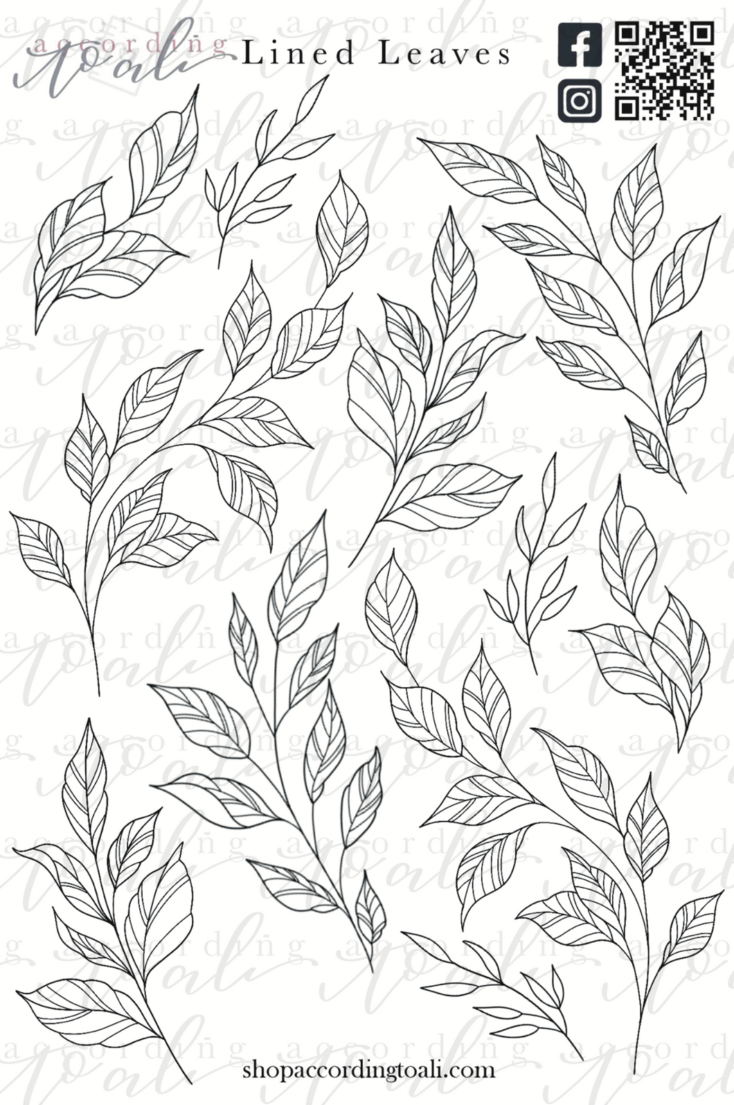 Lined Leaves Sticker Sheet