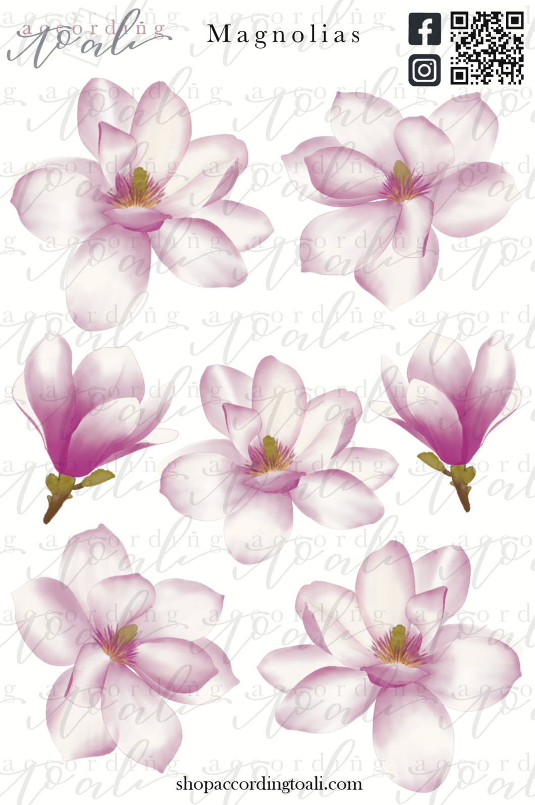 Magnolias Sticker Sheet