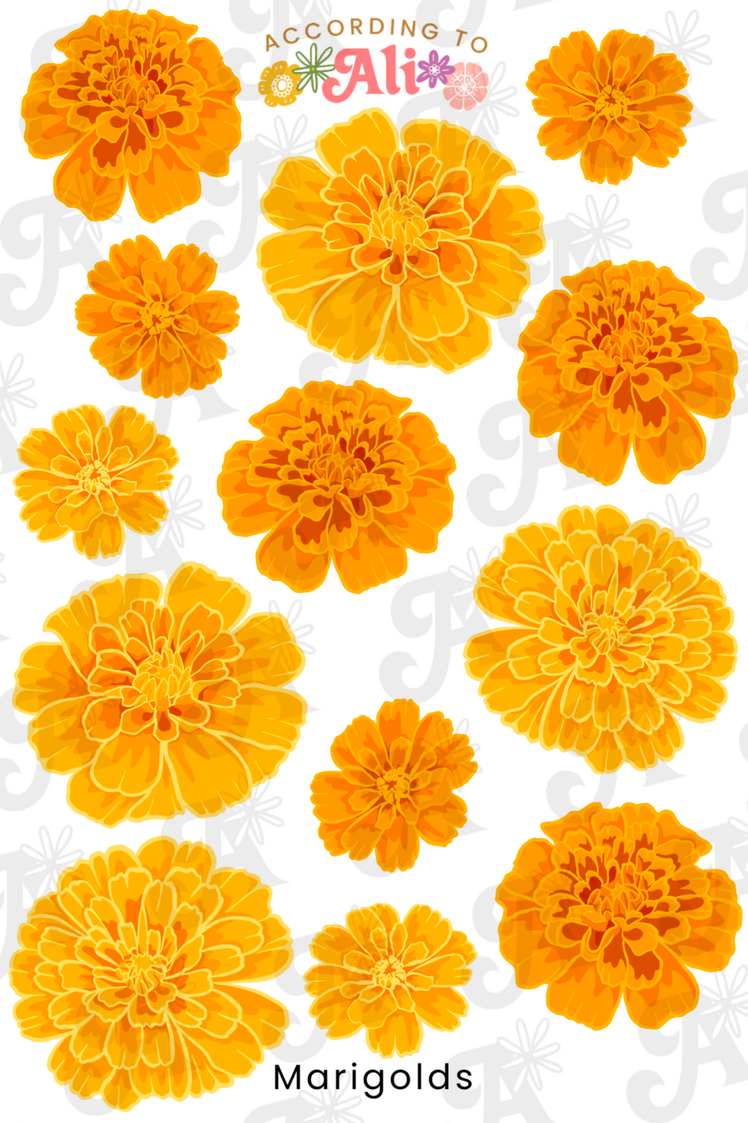 Marigolds Sticker Sheet