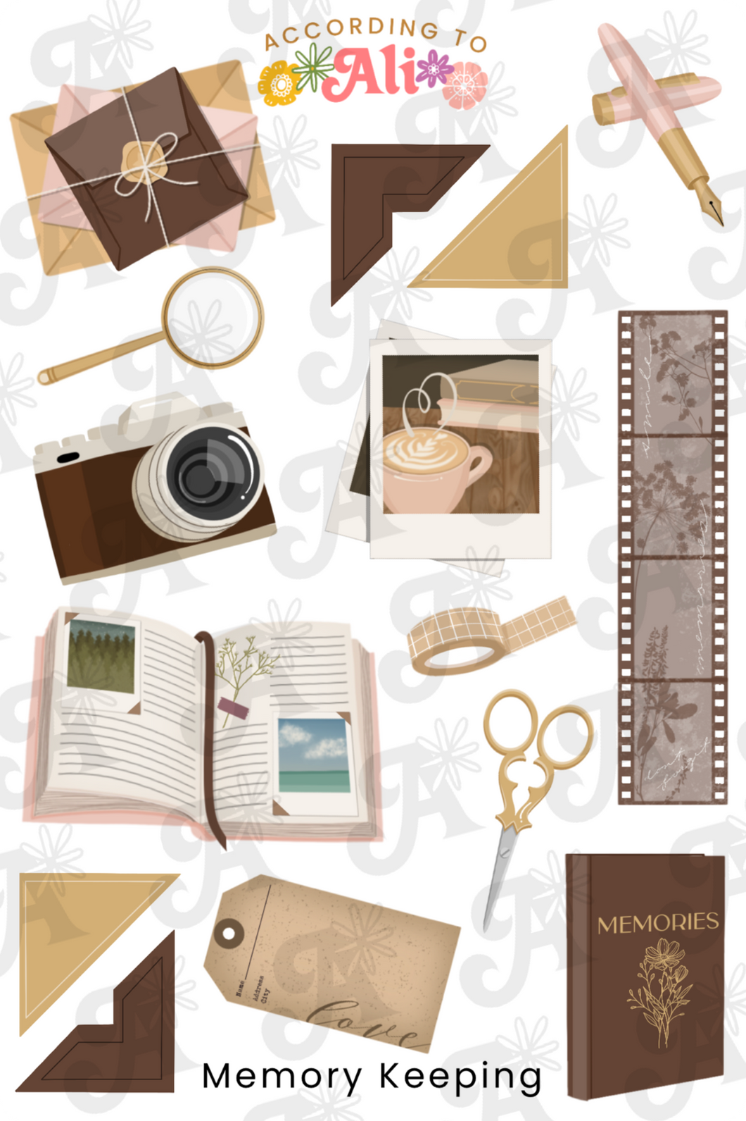 Memory Keeping Sticker Sheet – according to ali