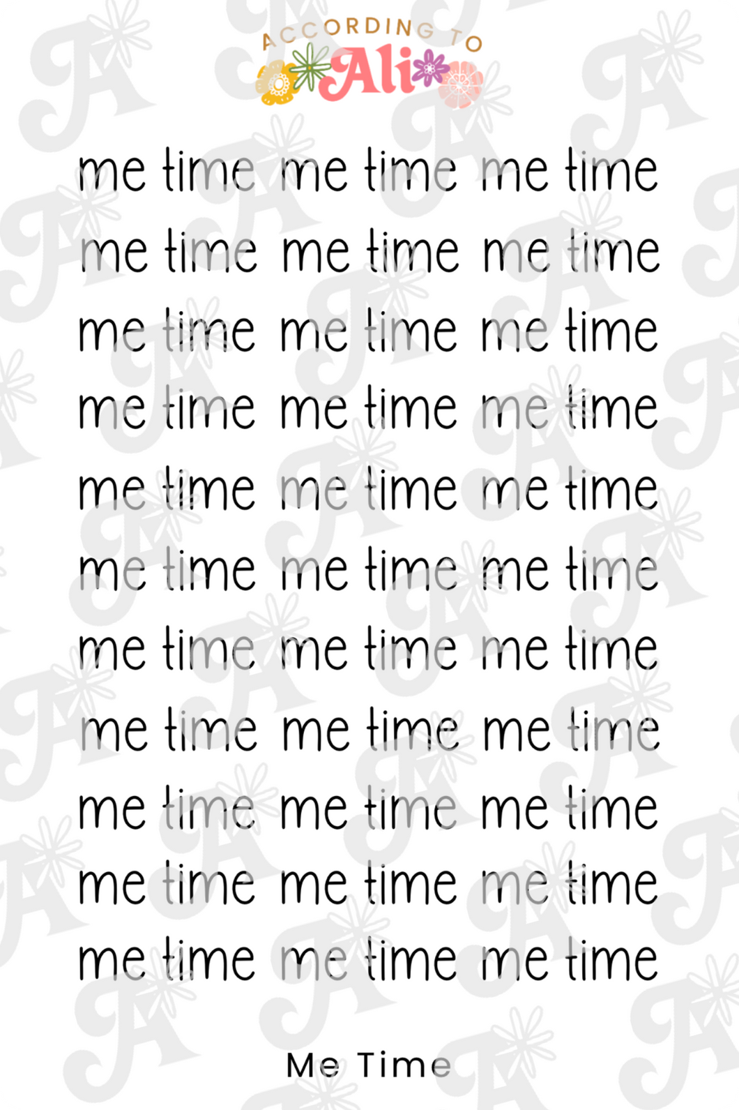 Me Time Word Sticker Sheet