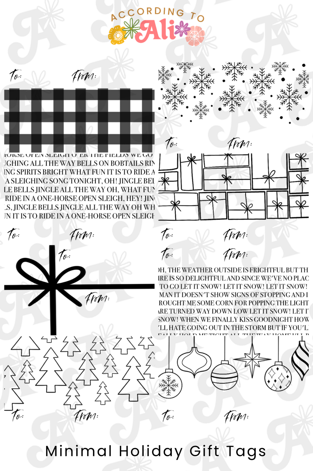 Minimal Holiday Gift Tags