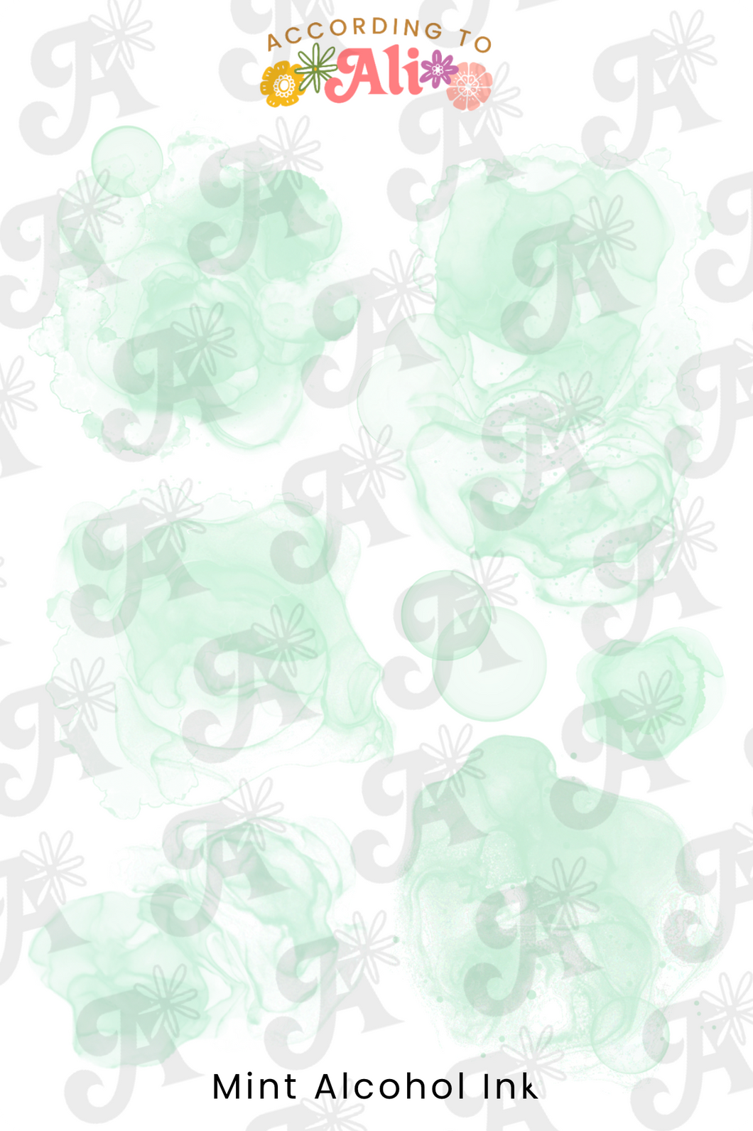 Mint Alcohol Ink Sticker Sheet