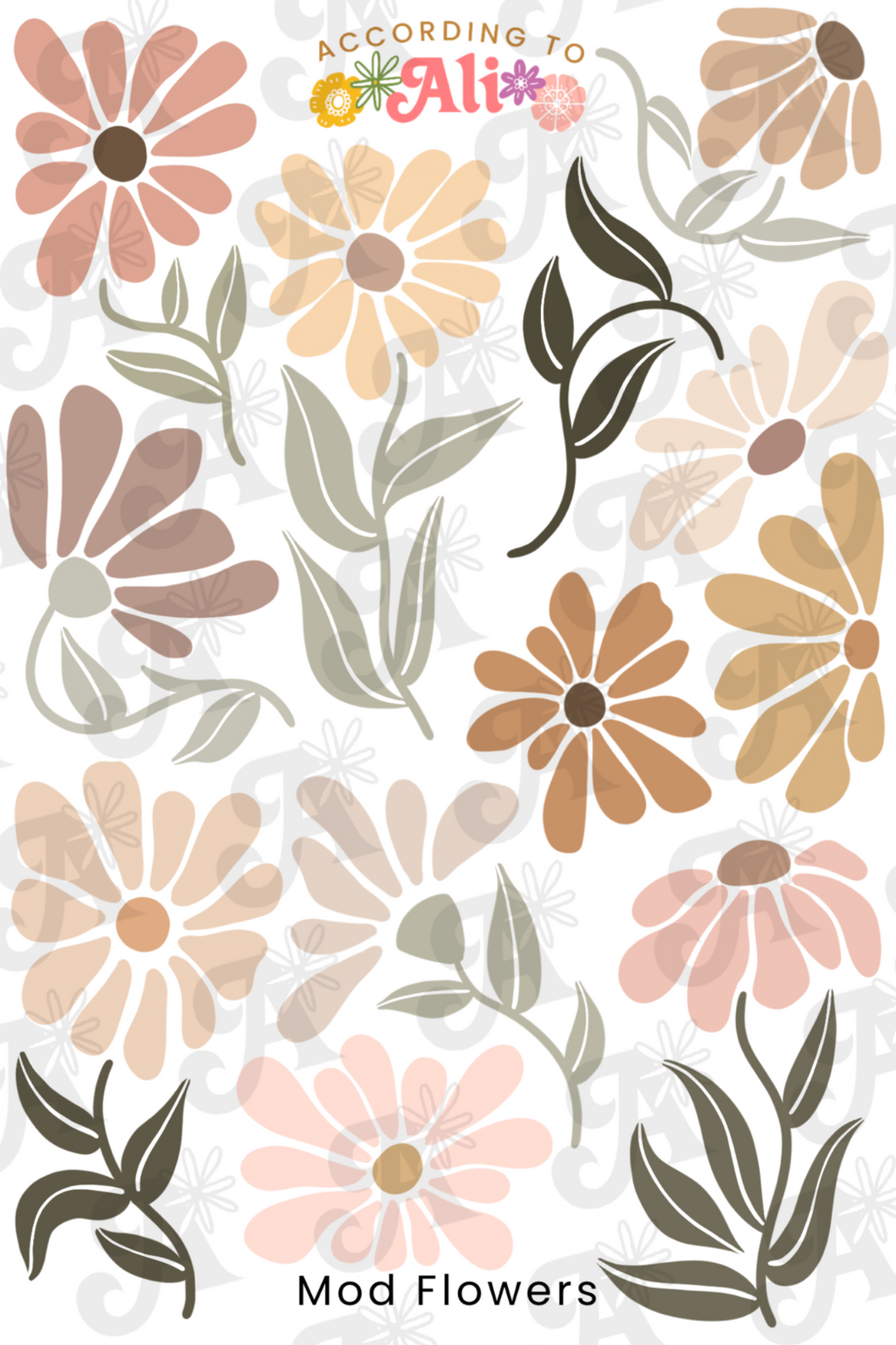 Mod Flowers Sticker Sheet