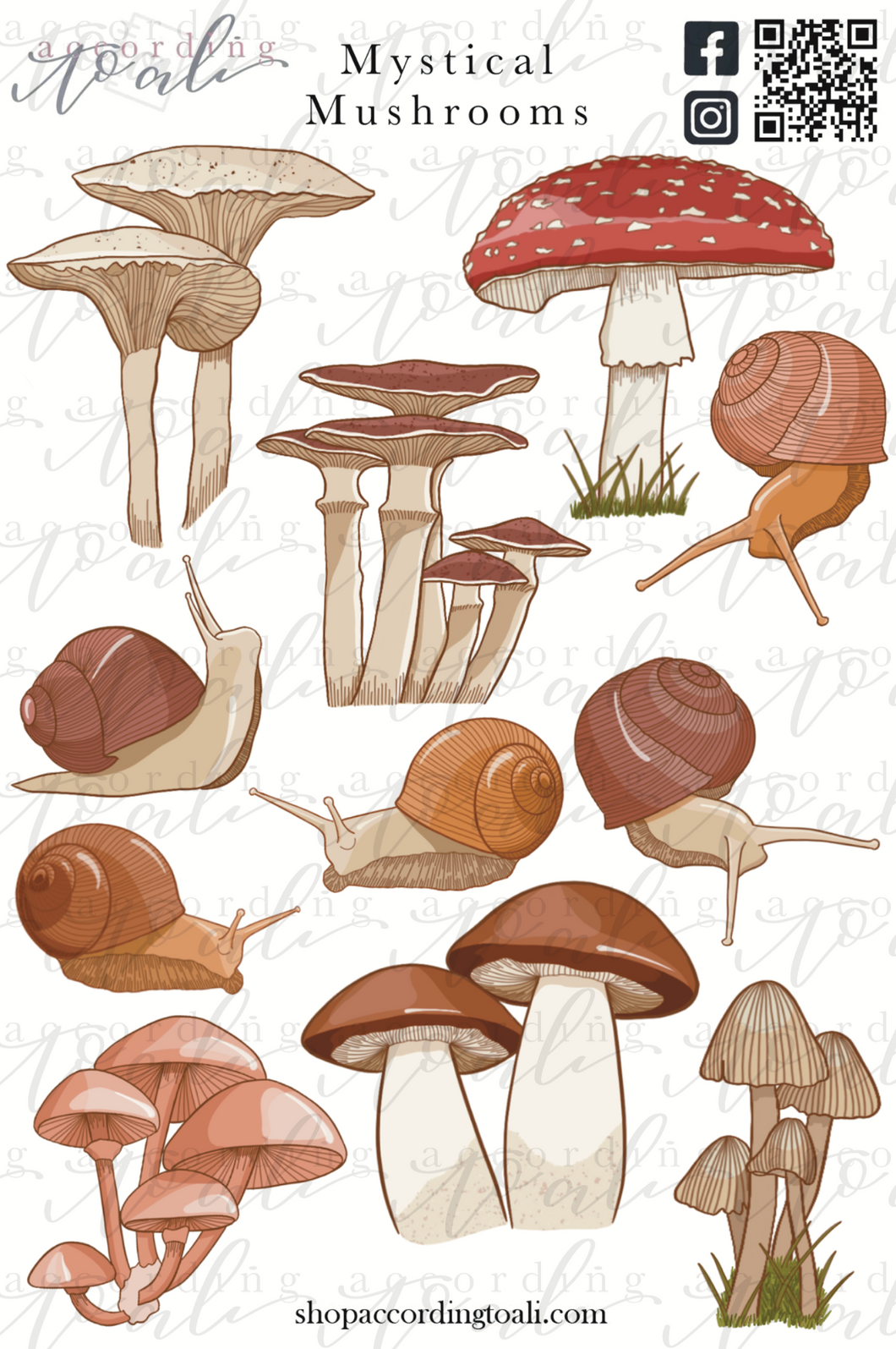 Mystical Mushrooms Sticker Sheet