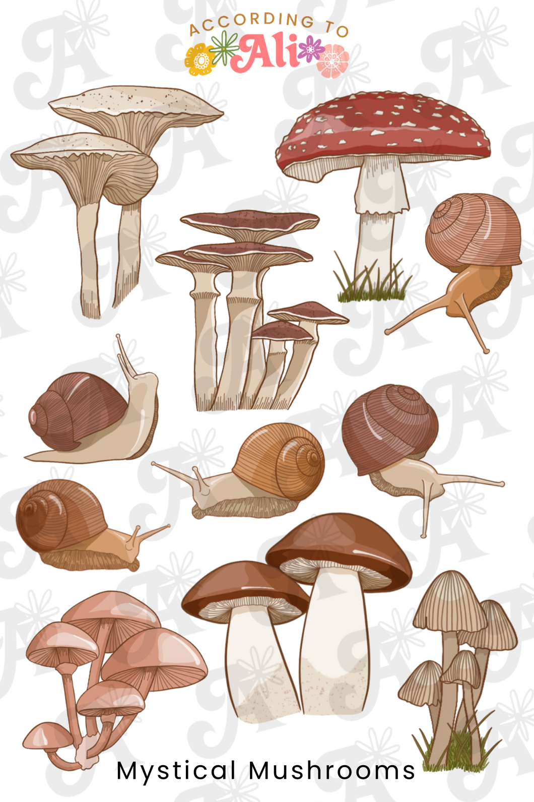 Mystical Mushrooms Sticker Sheet