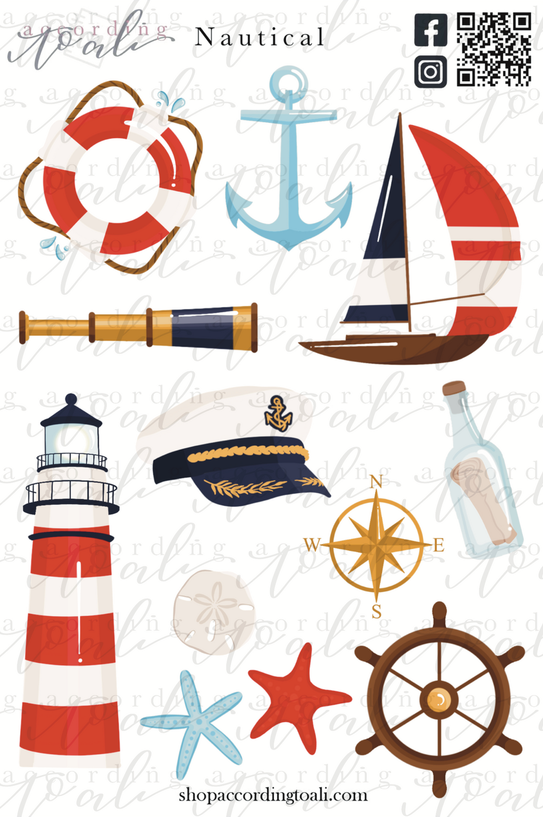 Nautical Sticker Sheet