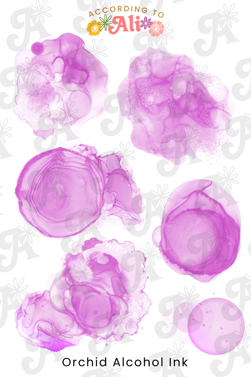 Orchid Alcohol Ink Sticker Sheet