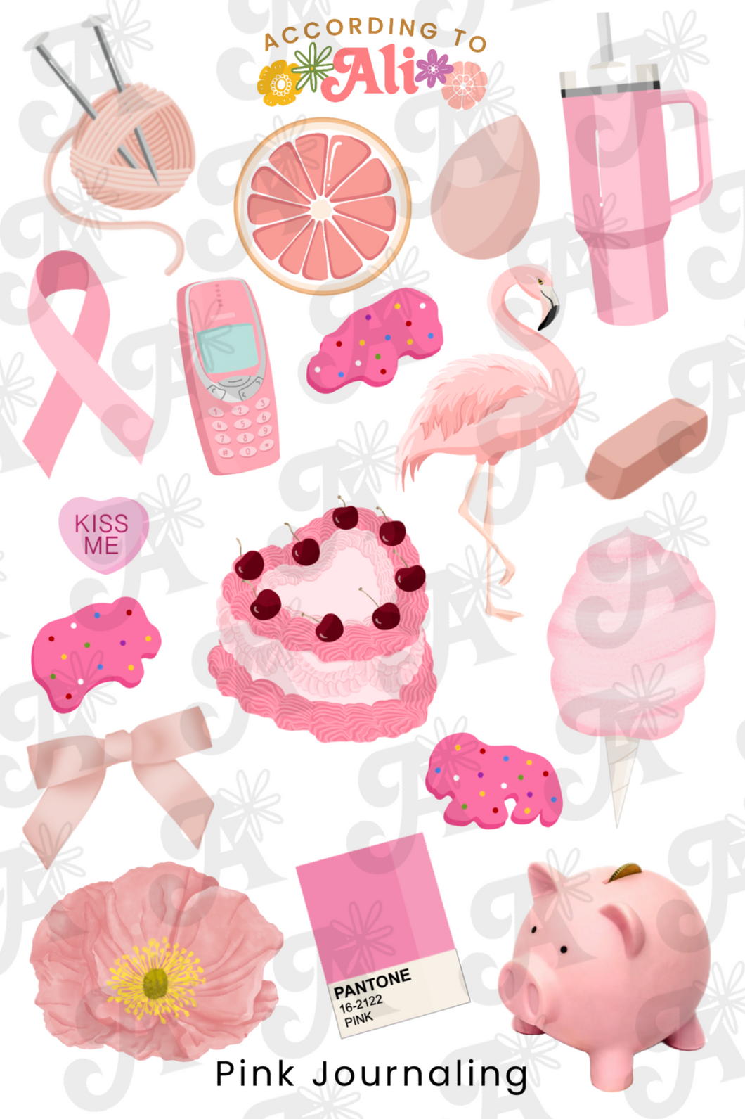 Pink Journaling Sticker Sheet