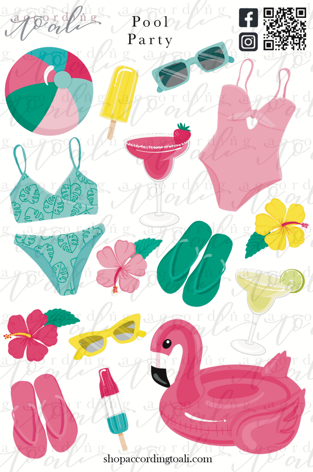 Pool Party Sticker Sheet