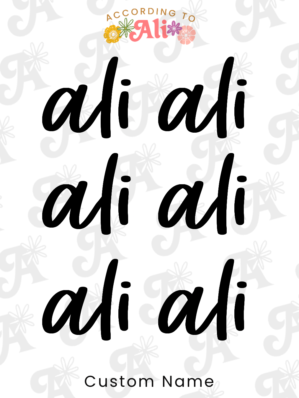 Custom Name or Word Sticker Sheet *read description* – according to ali