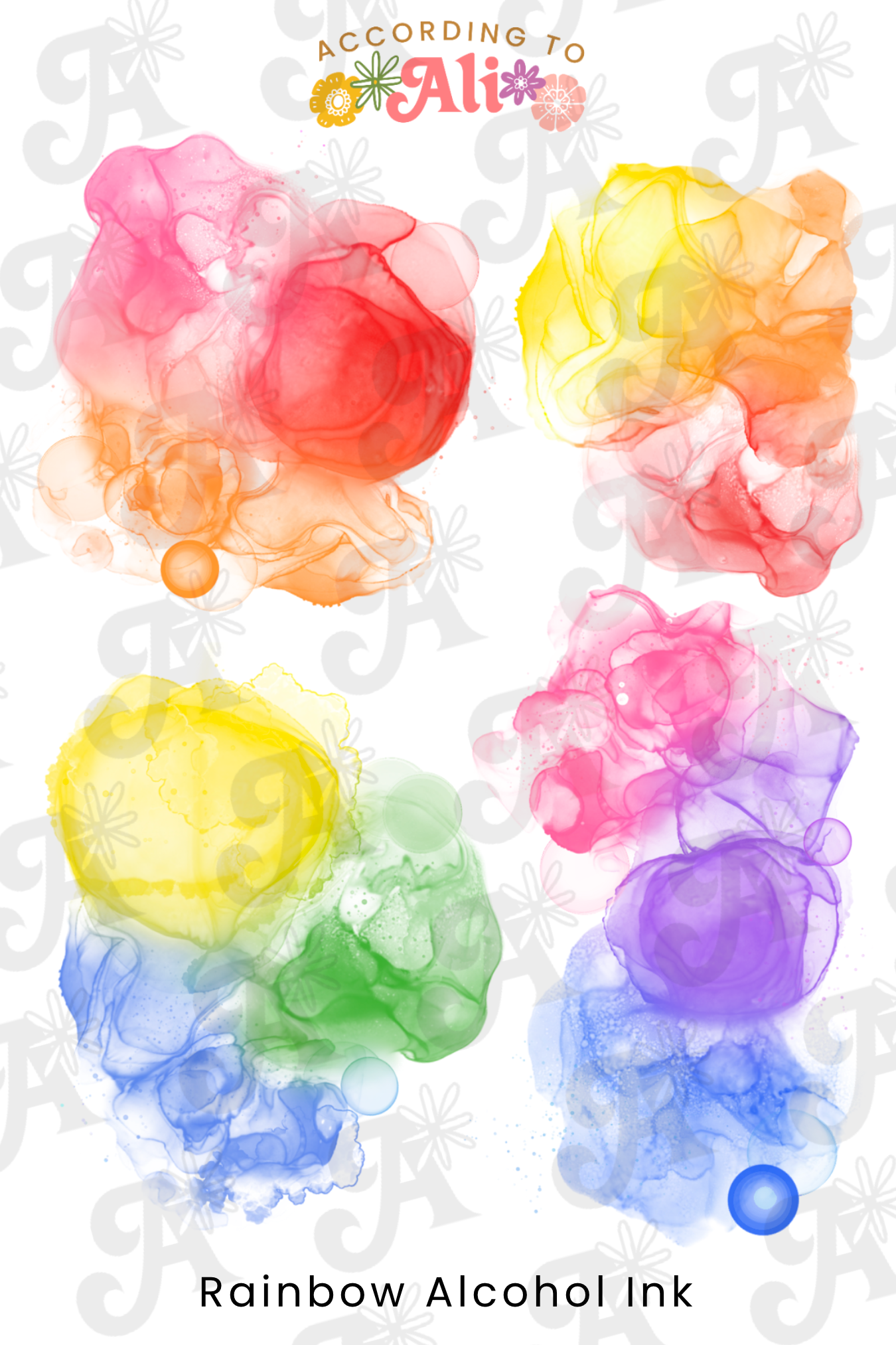 Rainbow Alcohol Ink Sticker Sheet – according to ali