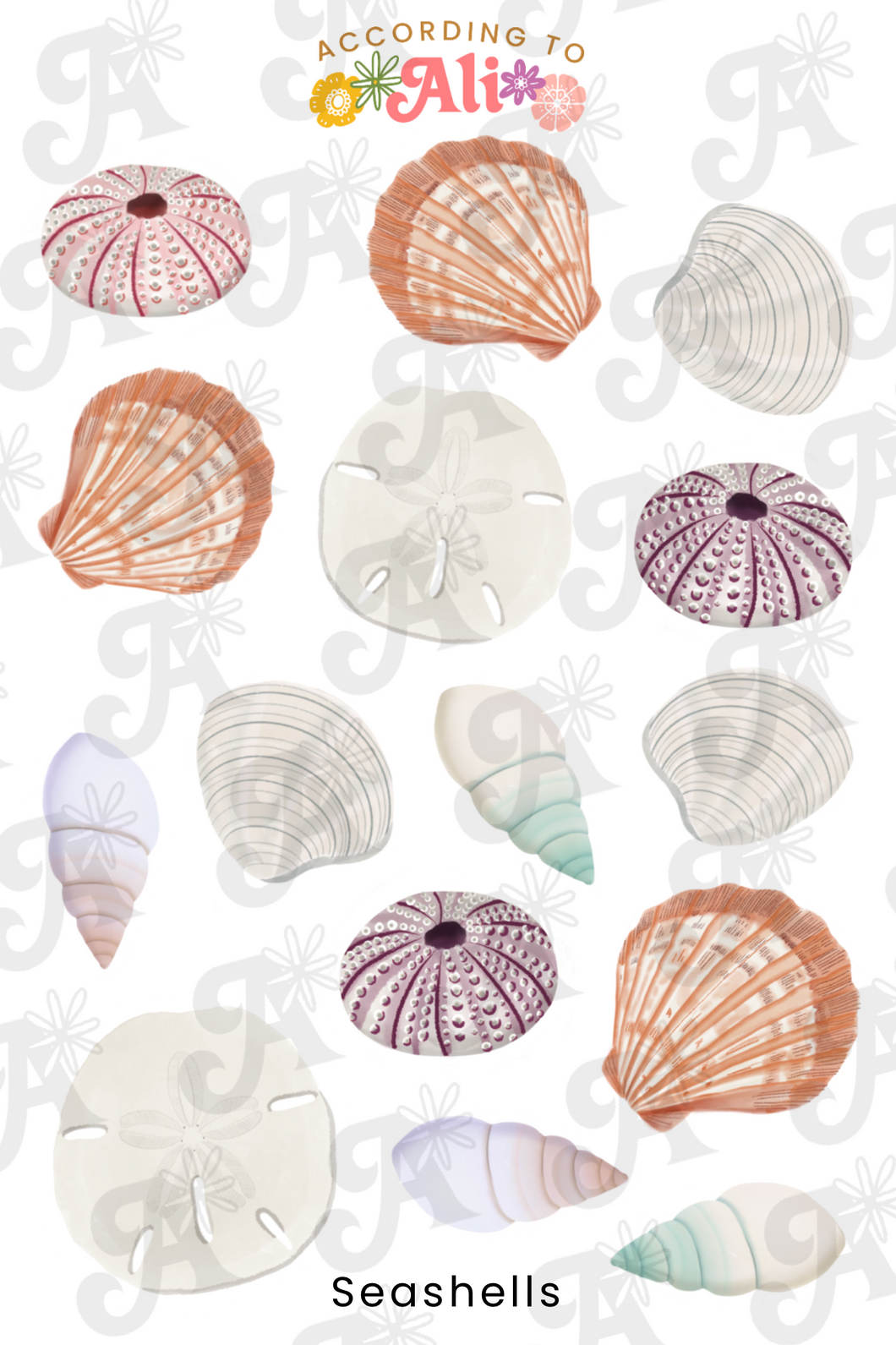 Seashells Sticker Sheet